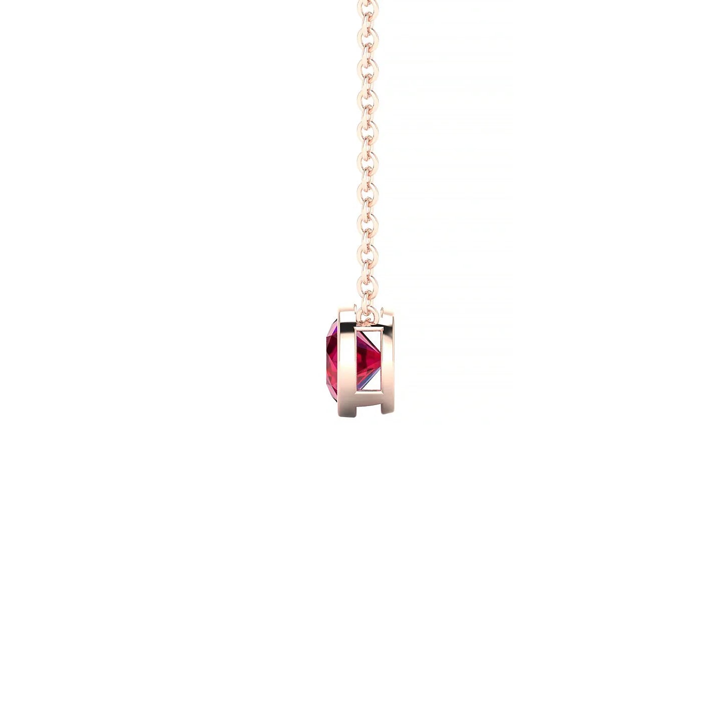Glow | 18k Rose Gold 4.5 mm Round Ruby Pendant