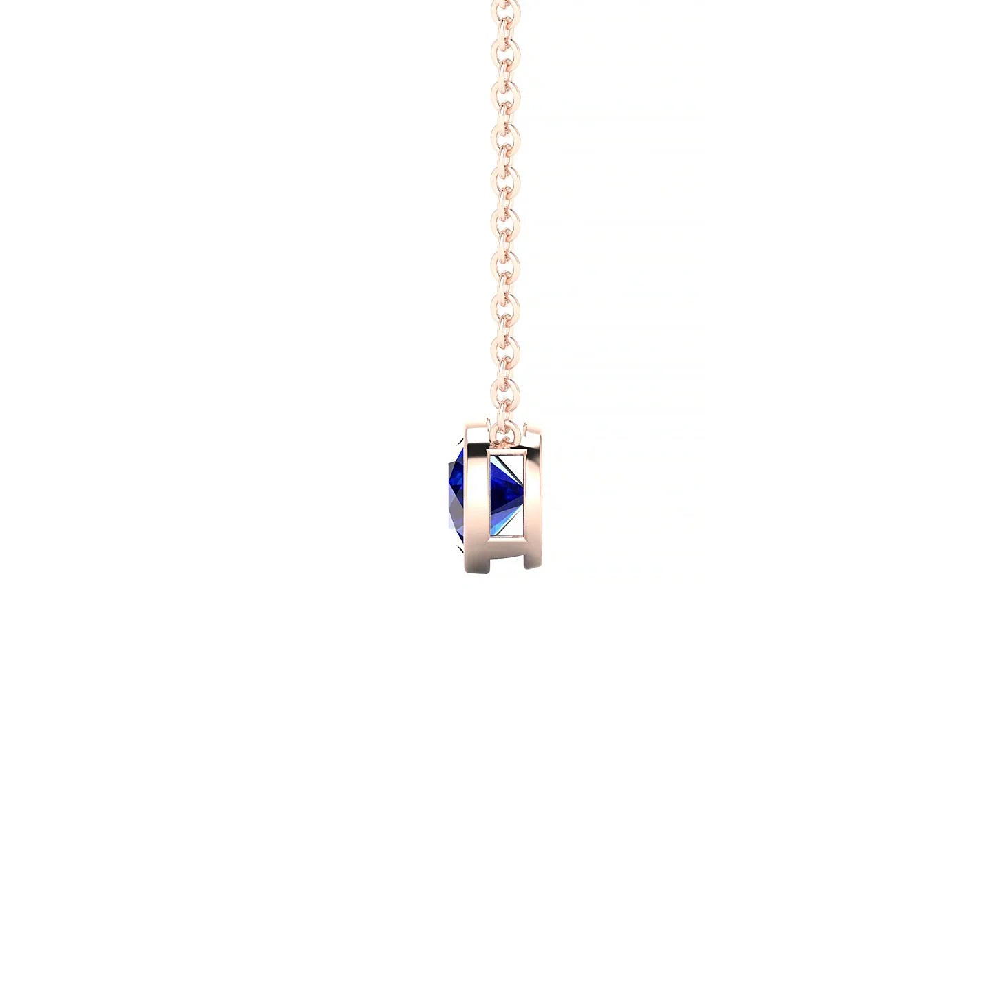 Glow | 18k Rose Gold 4.5 mm Round Sapphire Pendant