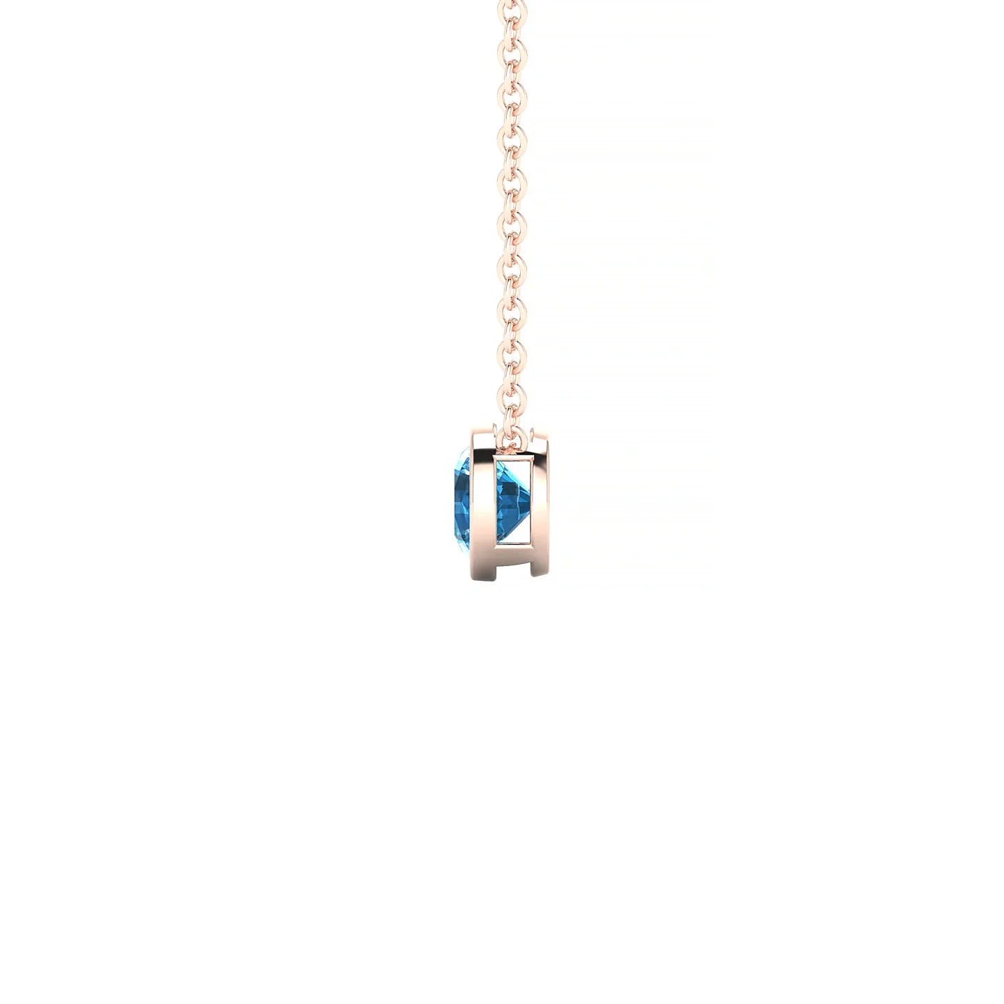 Glow | 18k Rose Gold 4.5 mm Round Topaz Pendant