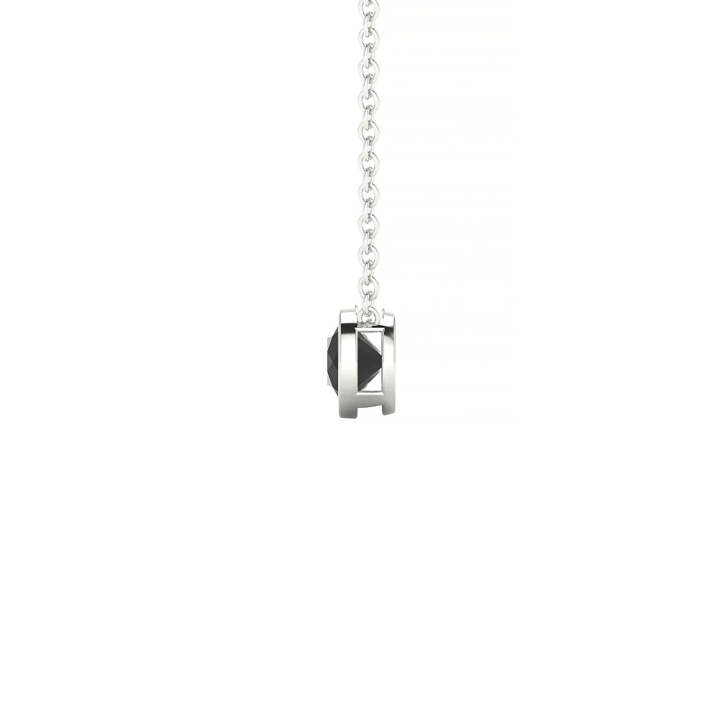 Glow | 18k White Gold 4.5 mm Round Black Diamond Pendant