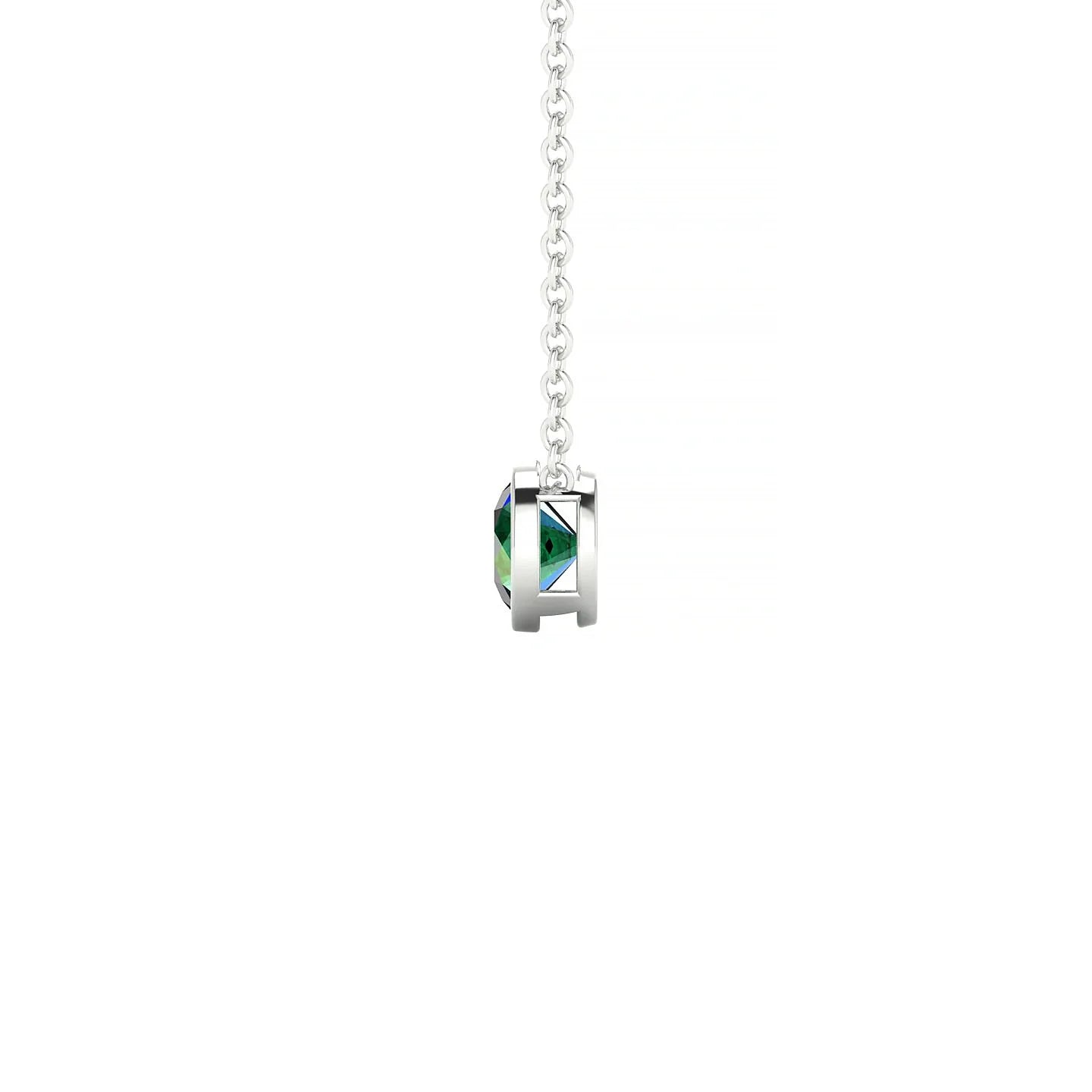 Glow | 18k White Gold 4.5 mm Round Emerald Pendant