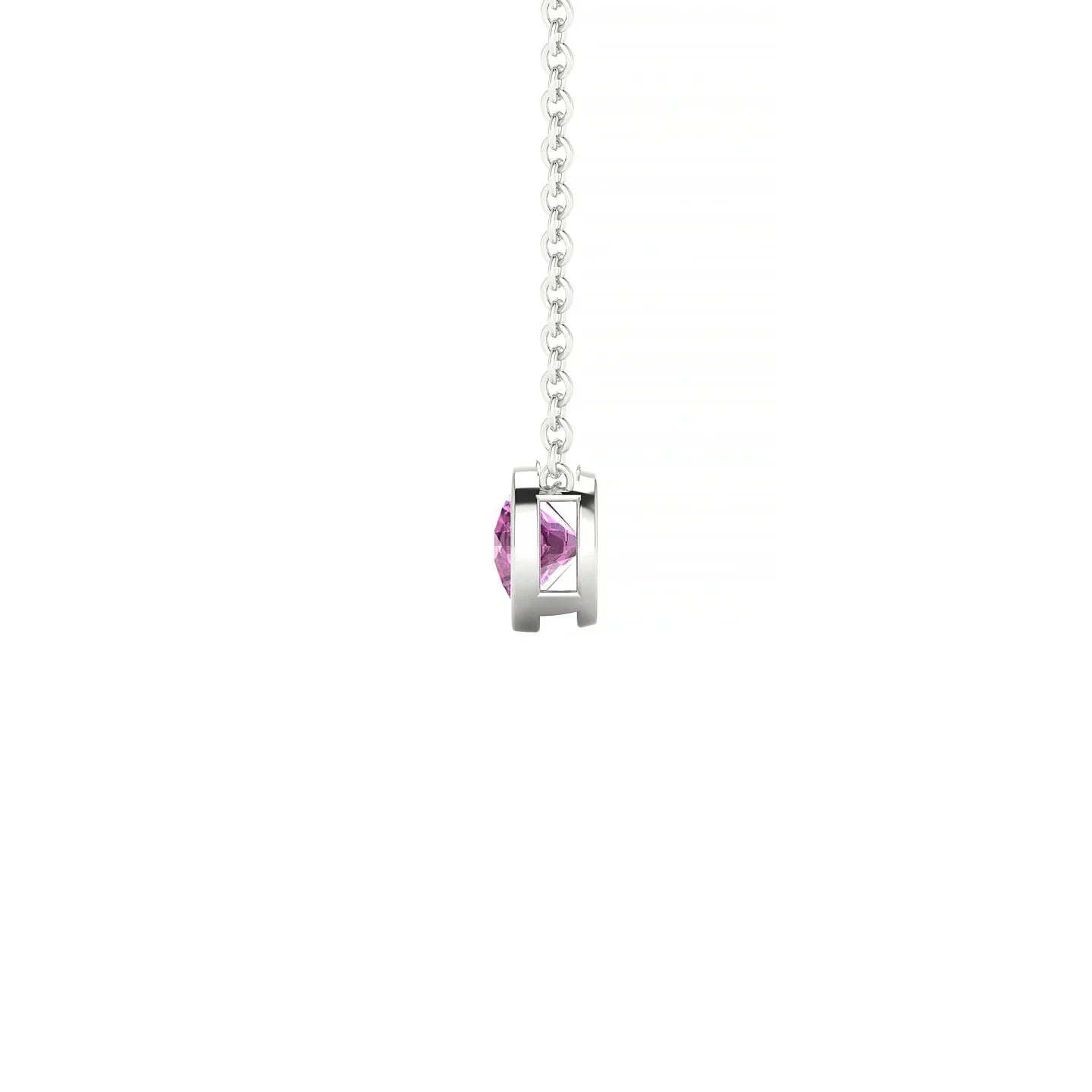 Glow | 18k White Gold 4.5 mm Round Pink Sapphire Pendant