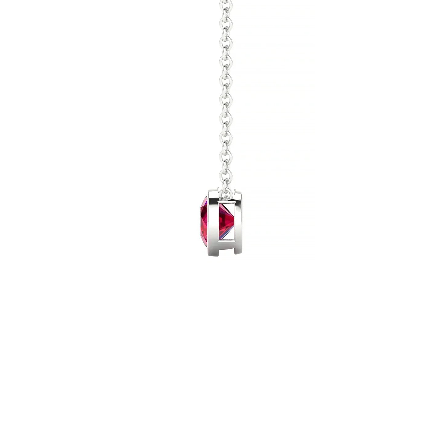 Glow | 18k White Gold 4.5 mm Round Ruby Pendant