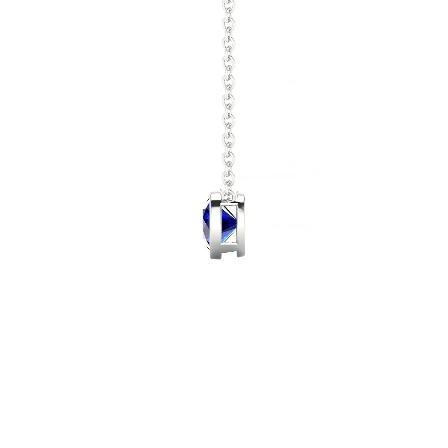Glow | 18k White Gold 4.5 mm Round Sapphire Pendant