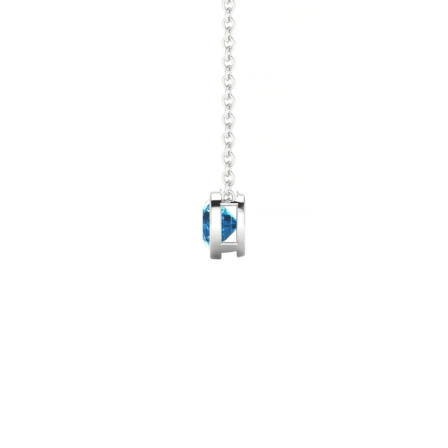 Glow | 18k White Gold 4.5 mm Round Topaz Pendant