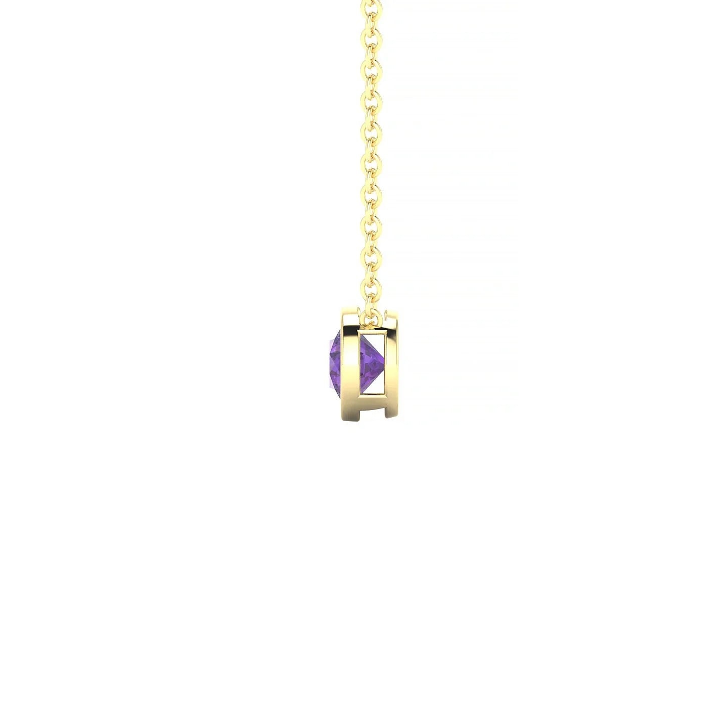 Glow | 18k Yellow Gold 4.5 mm Round Amethyst Pendant