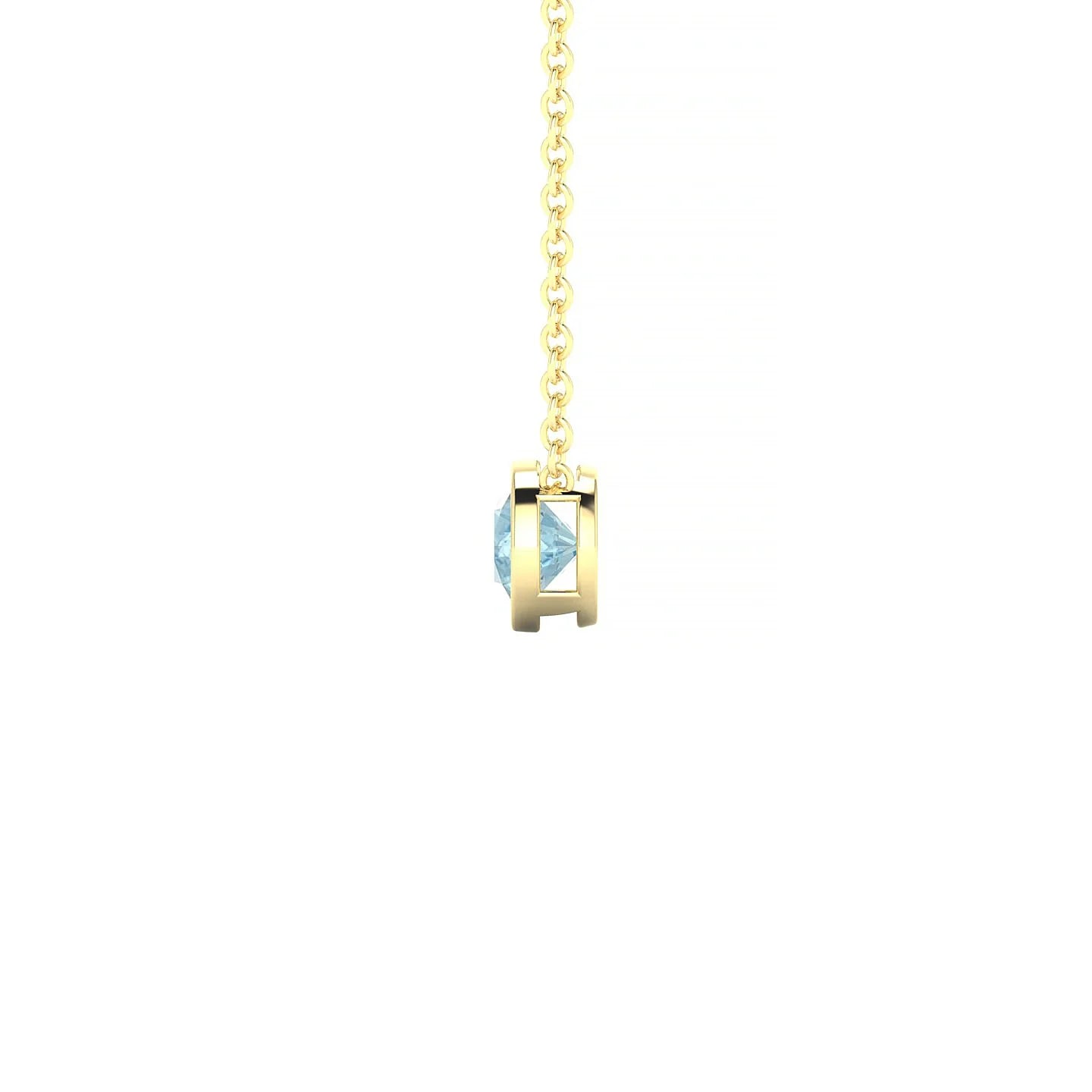 Glow | 18k Yellow Gold 4.5 mm Round Aquamarine Pendant
