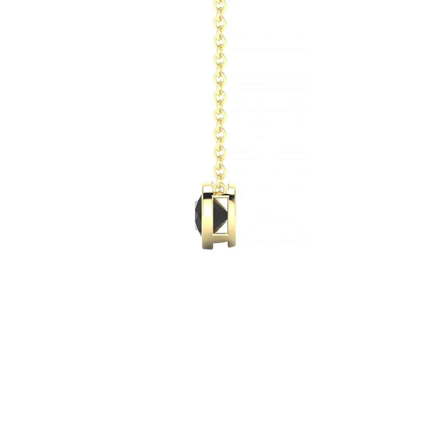 Glow | 18k Yellow Gold 4.5 mm Round Black Diamond Pendant