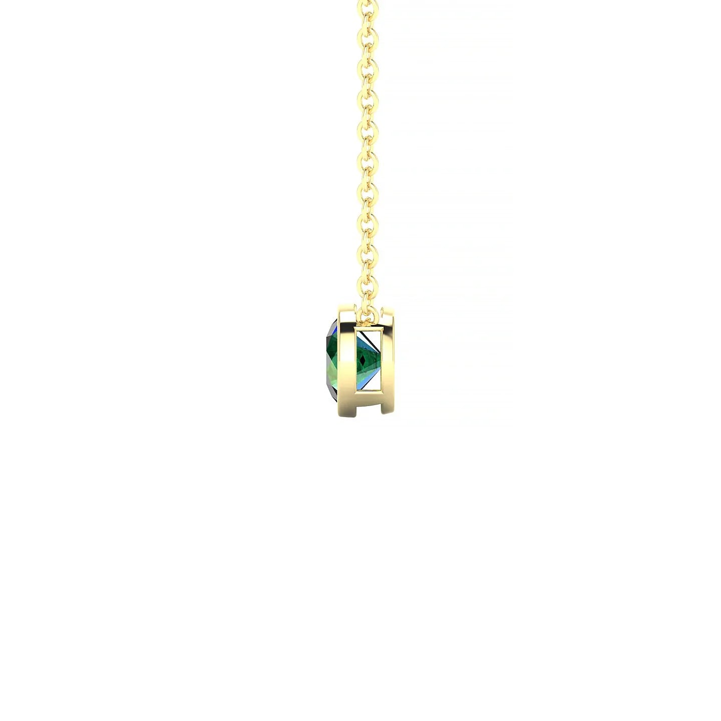 Glow | 18k Yellow Gold 4.5 mm Round Emerald Pendant
