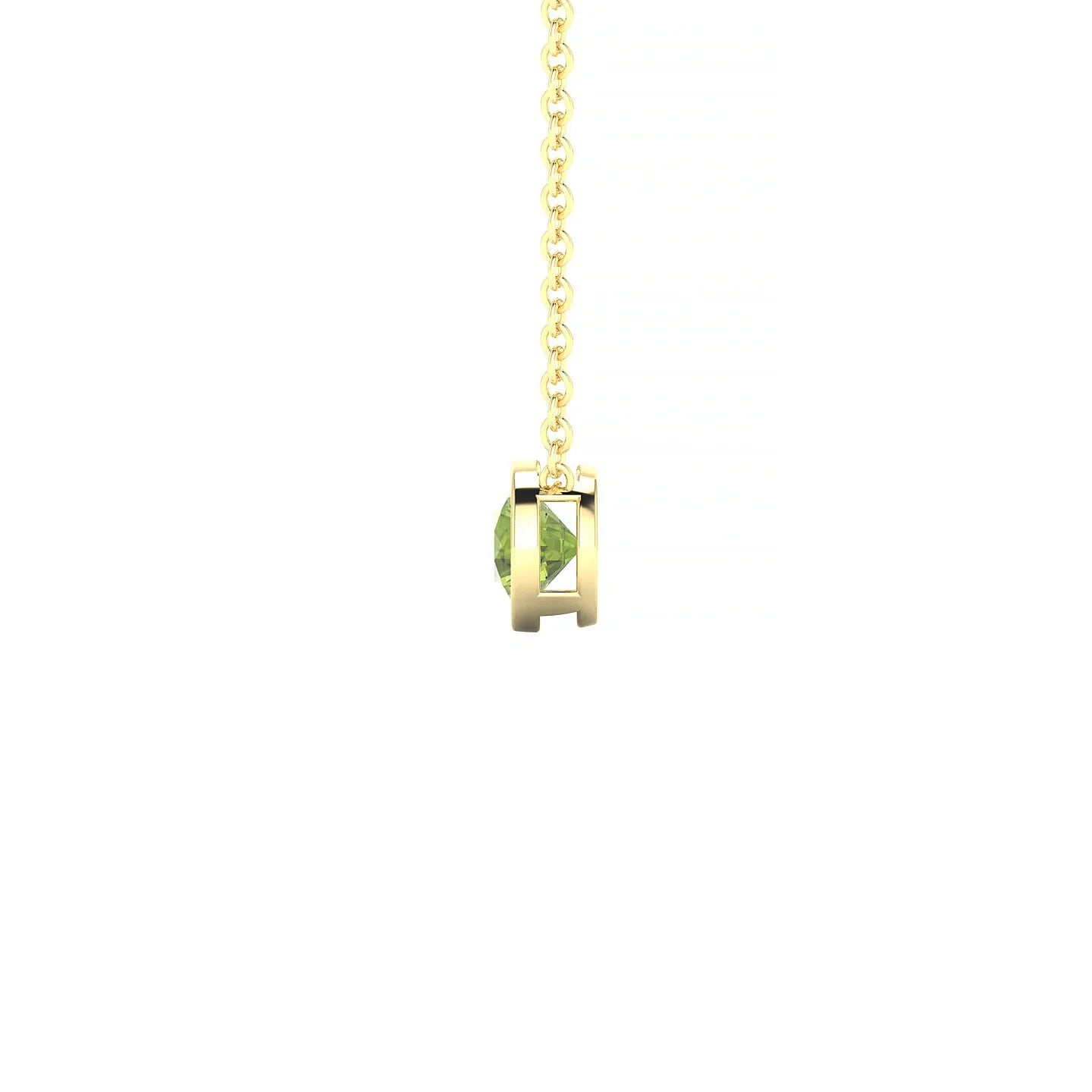 Glow | 18k Yellow Gold 4.5 mm Round Peridot Pendant