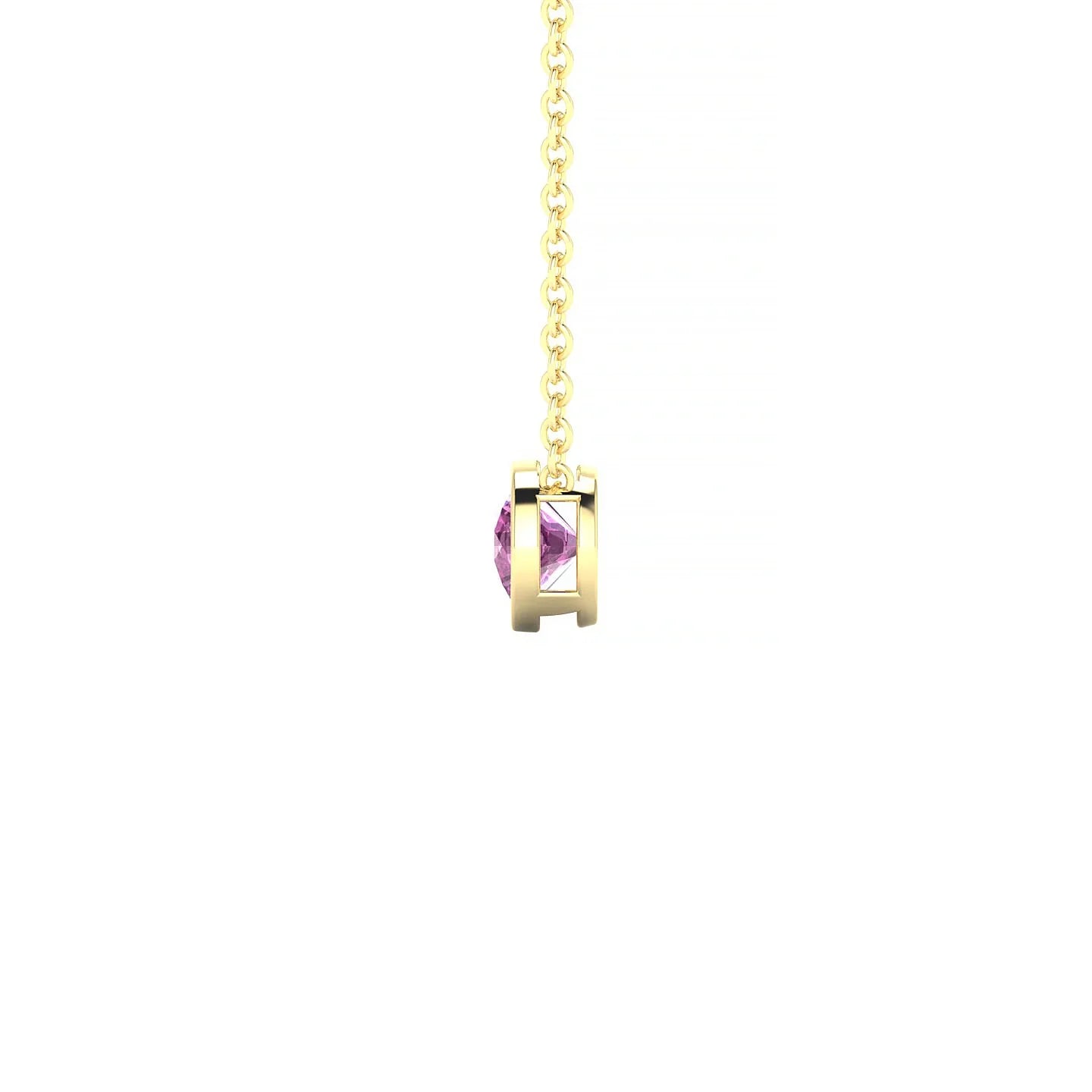 Glow | 18k Yellow Gold 4.5 mm Round Pink Sapphire Pendant