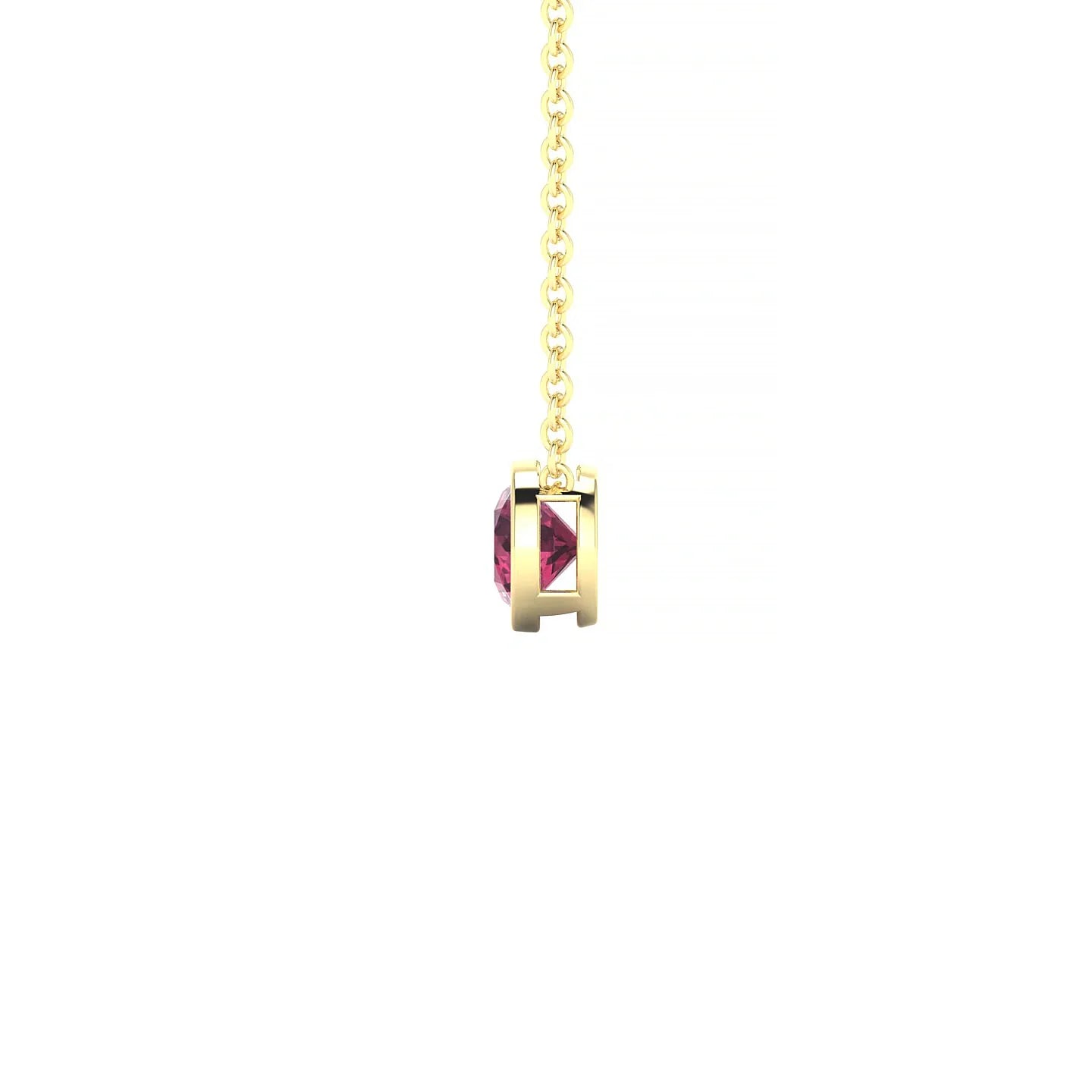Glow | 18k Yellow Gold 4.5 mm Round Rhodolite Pendant
