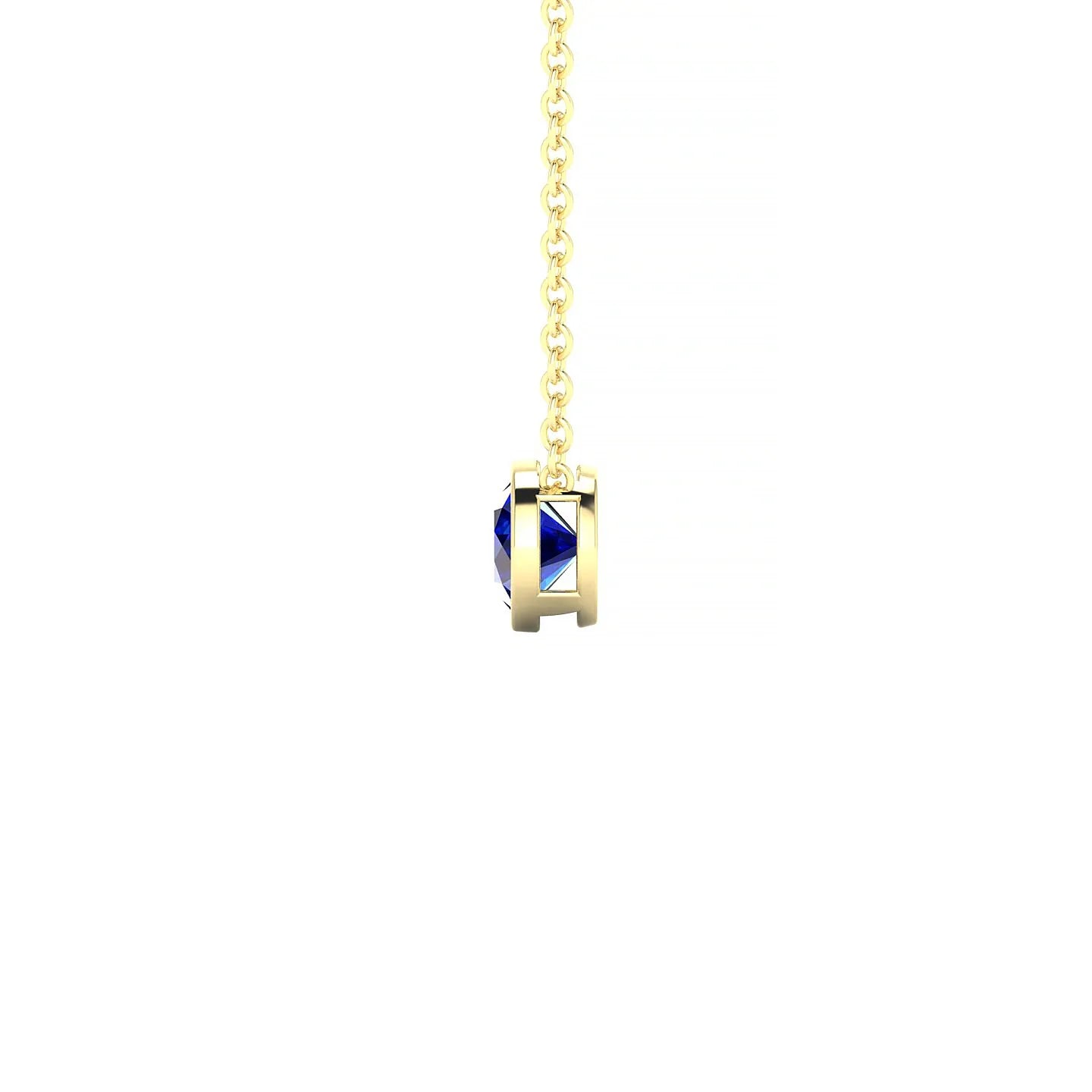 Glow | 18k Yellow Gold 4.5 mm Round Sapphire Pendant