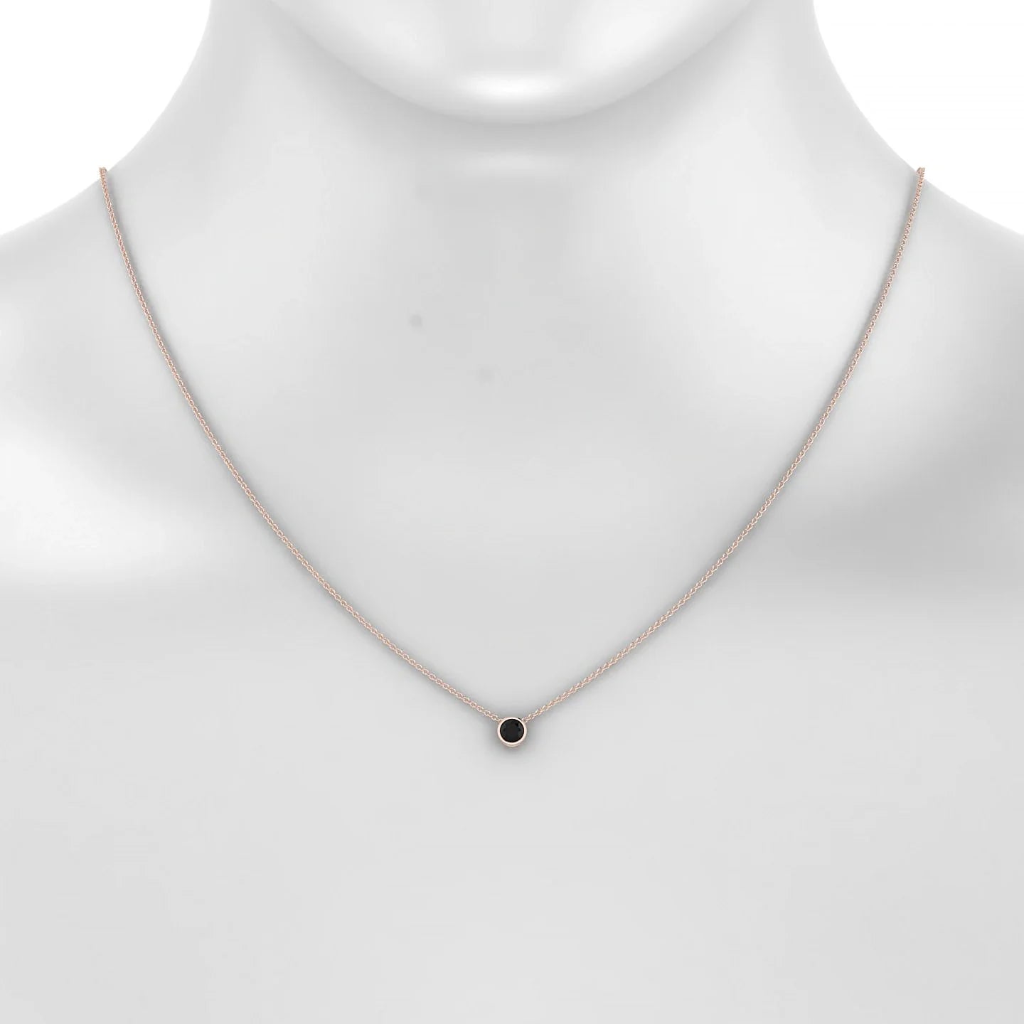 Glow | 18k Rose Gold 4.5 mm Round Black Diamond Pendant