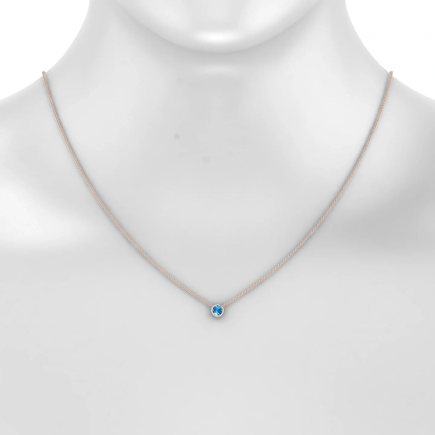Glow | 18k Rose Gold 4.5 mm Round Topaz Pendant