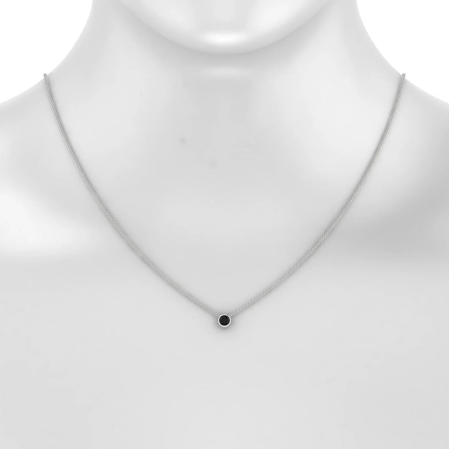 Glow | 18k White Gold 4.5 mm Round Black Diamond Pendant