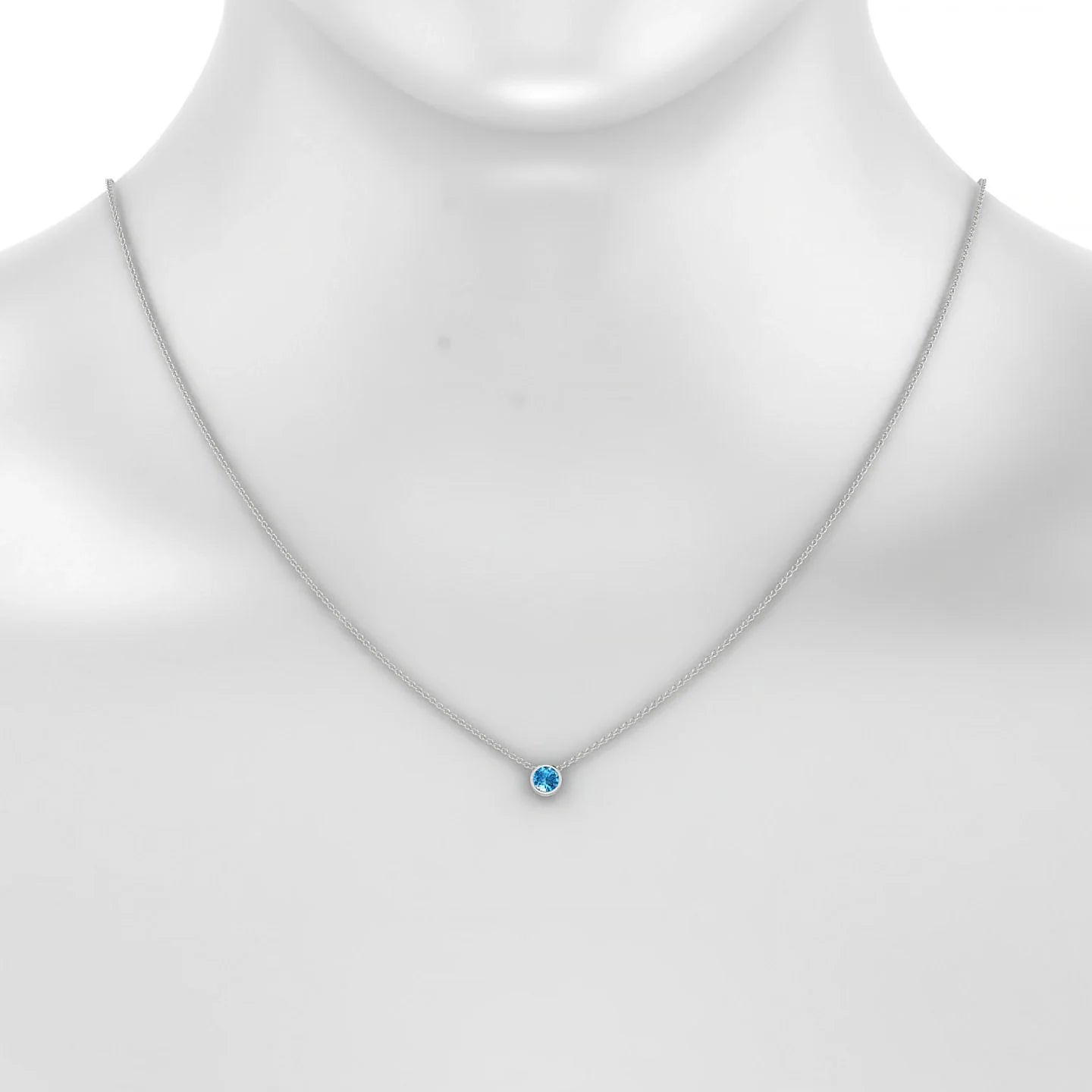 Glow | 18k White Gold 4.5 mm Round Topaz Pendant