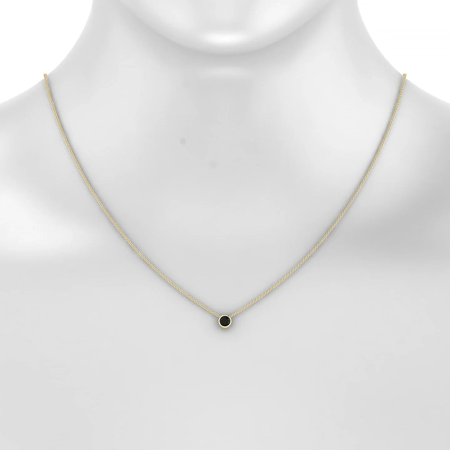 Glow | 18k Yellow Gold 4.5 mm Round Black Diamond Pendant