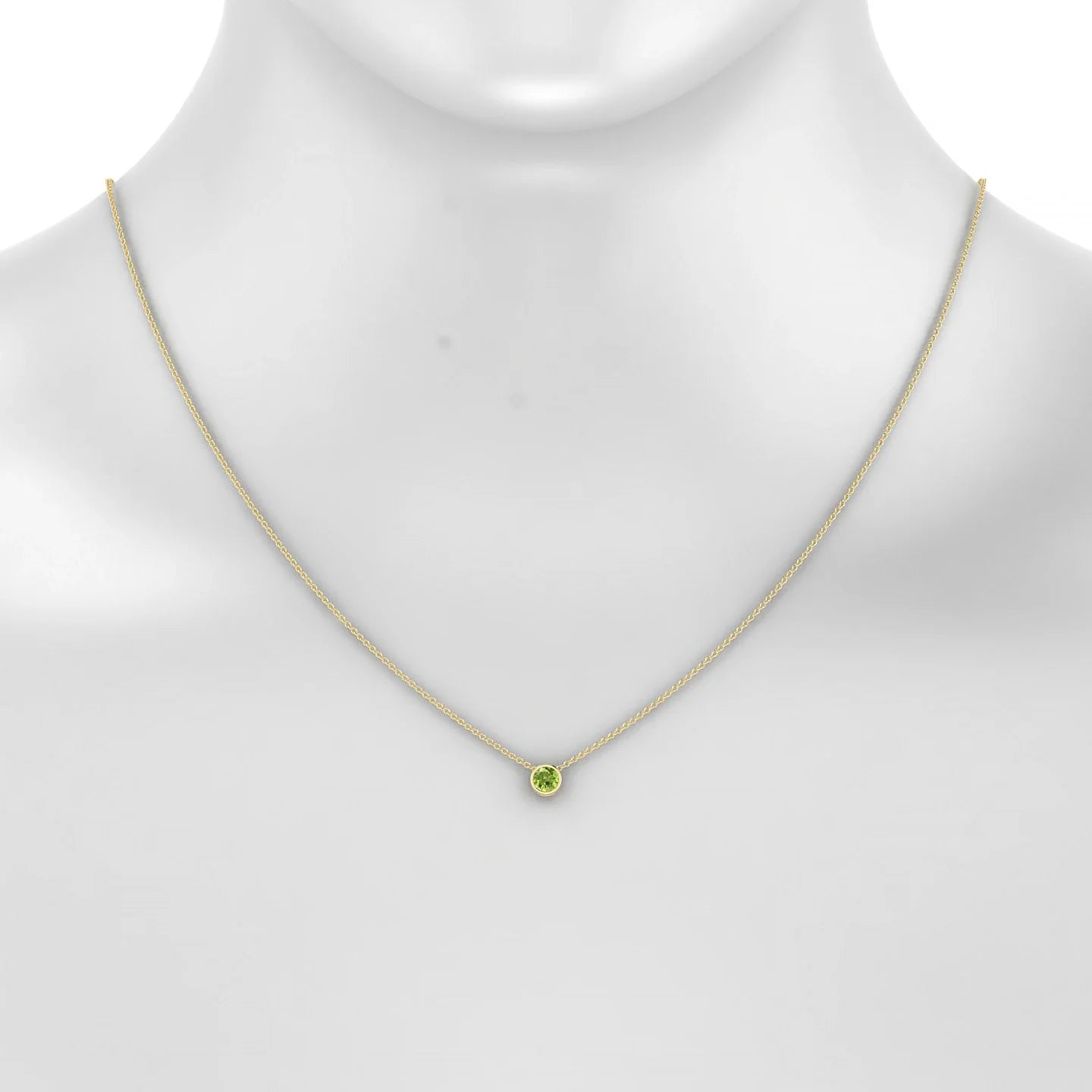 Glow | 18k Yellow Gold 4.5 mm Round Peridot Pendant