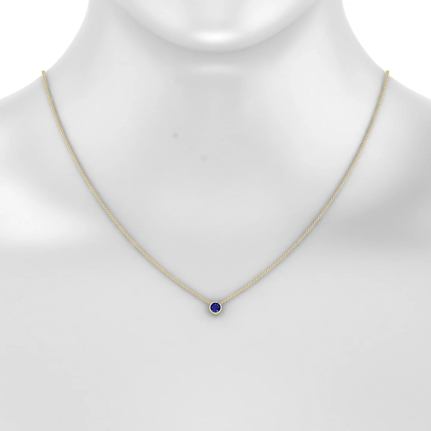 Glow | 18k Yellow Gold 4.5 mm Round Sapphire Pendant