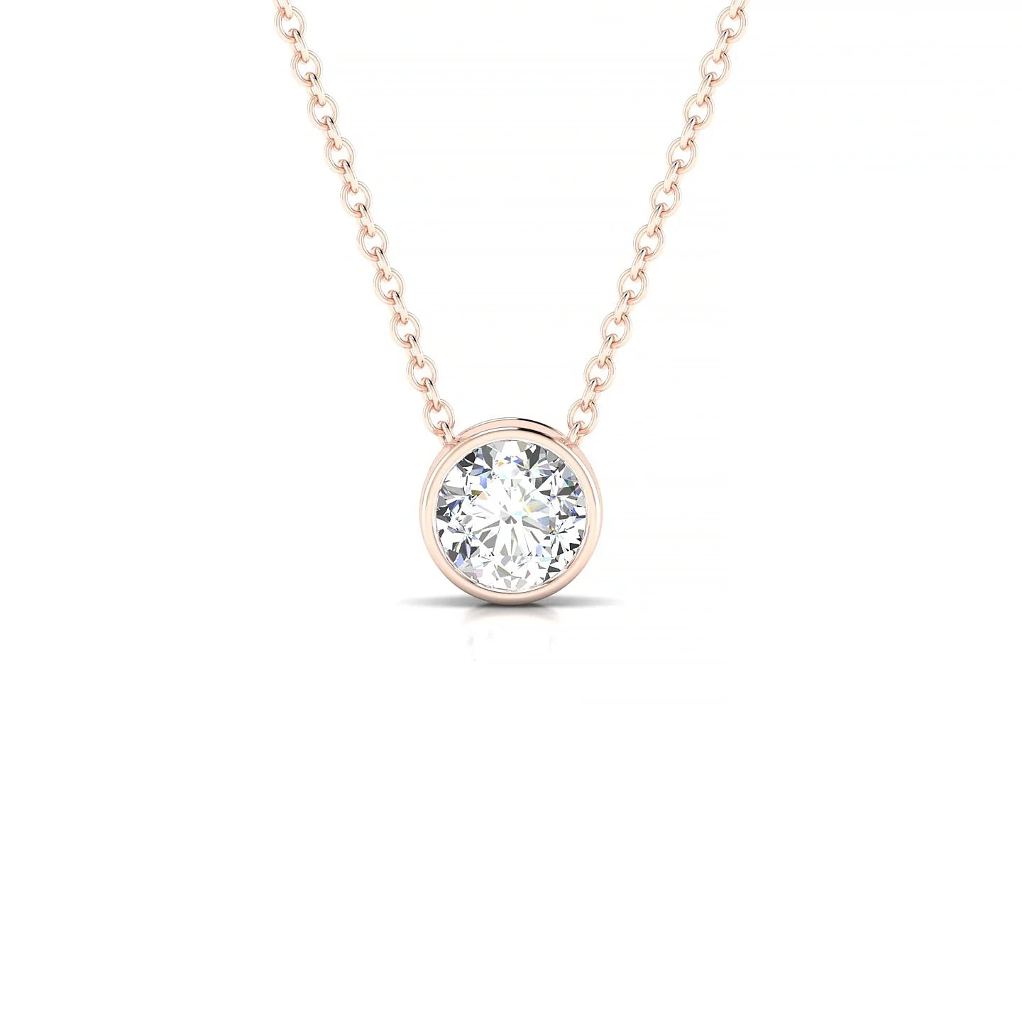 Glow | 18k Rose Gold 5.2 mm Round Diamond Pendant