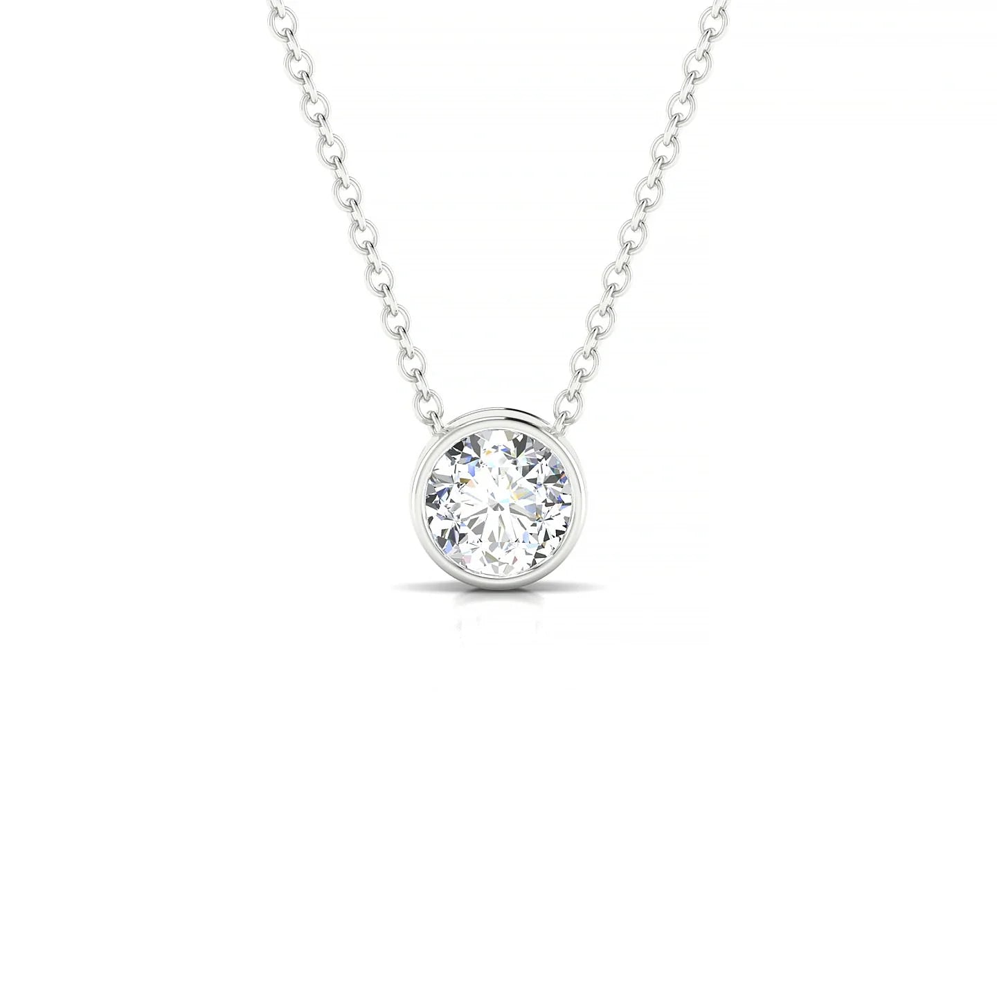 Glow | 18k White Gold 5.2 mm Round Diamond Pendant