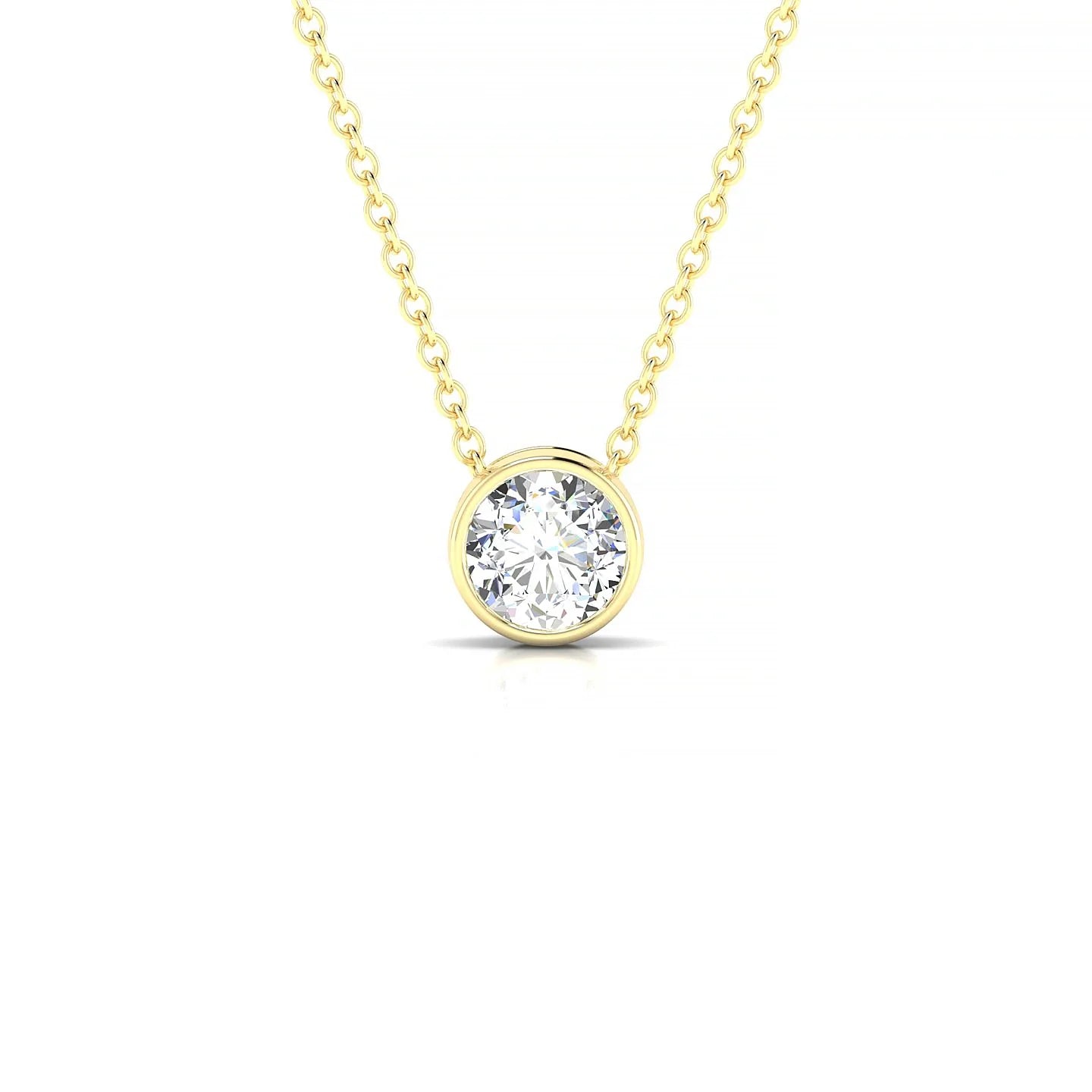 Glow | 18k Yellow Gold 5.2 mm Round Diamond Pendant