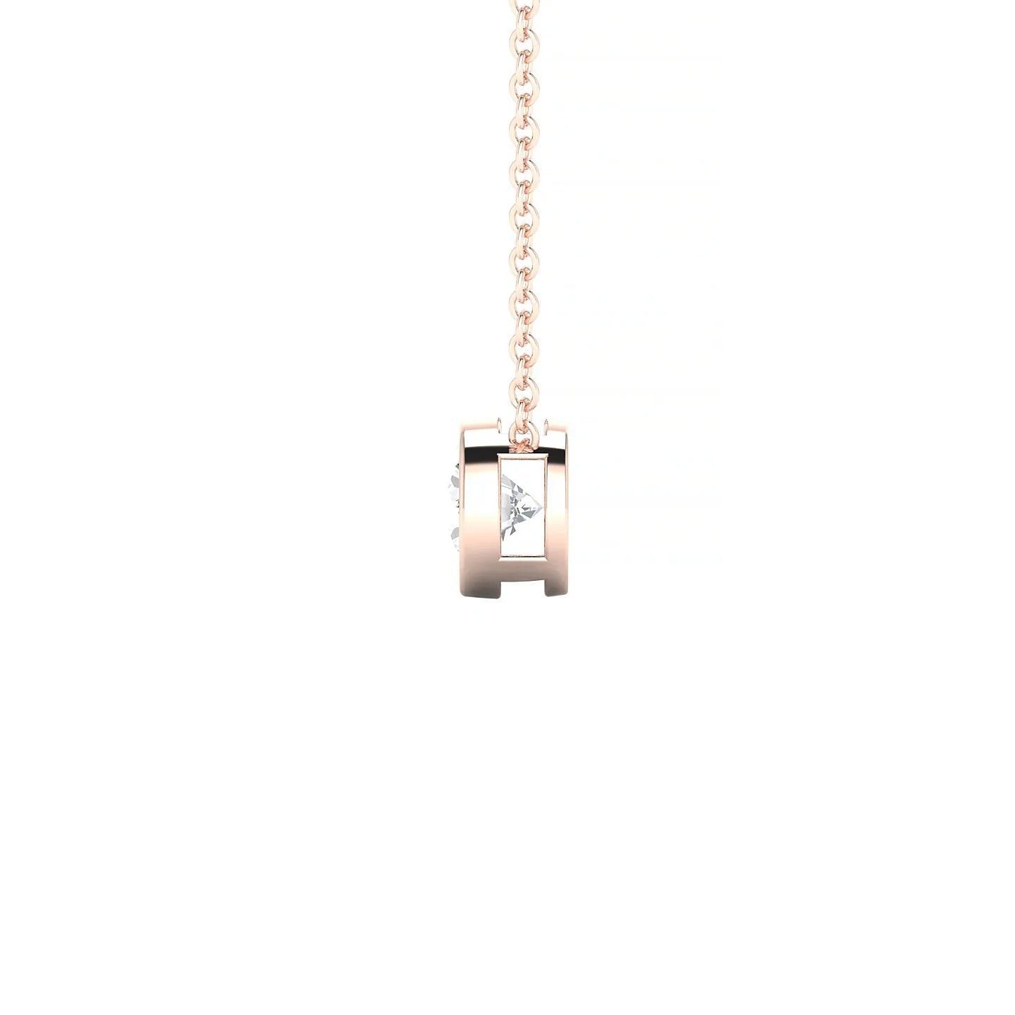 Glow | 18k Rose Gold 5.2 mm Round Diamond Pendant