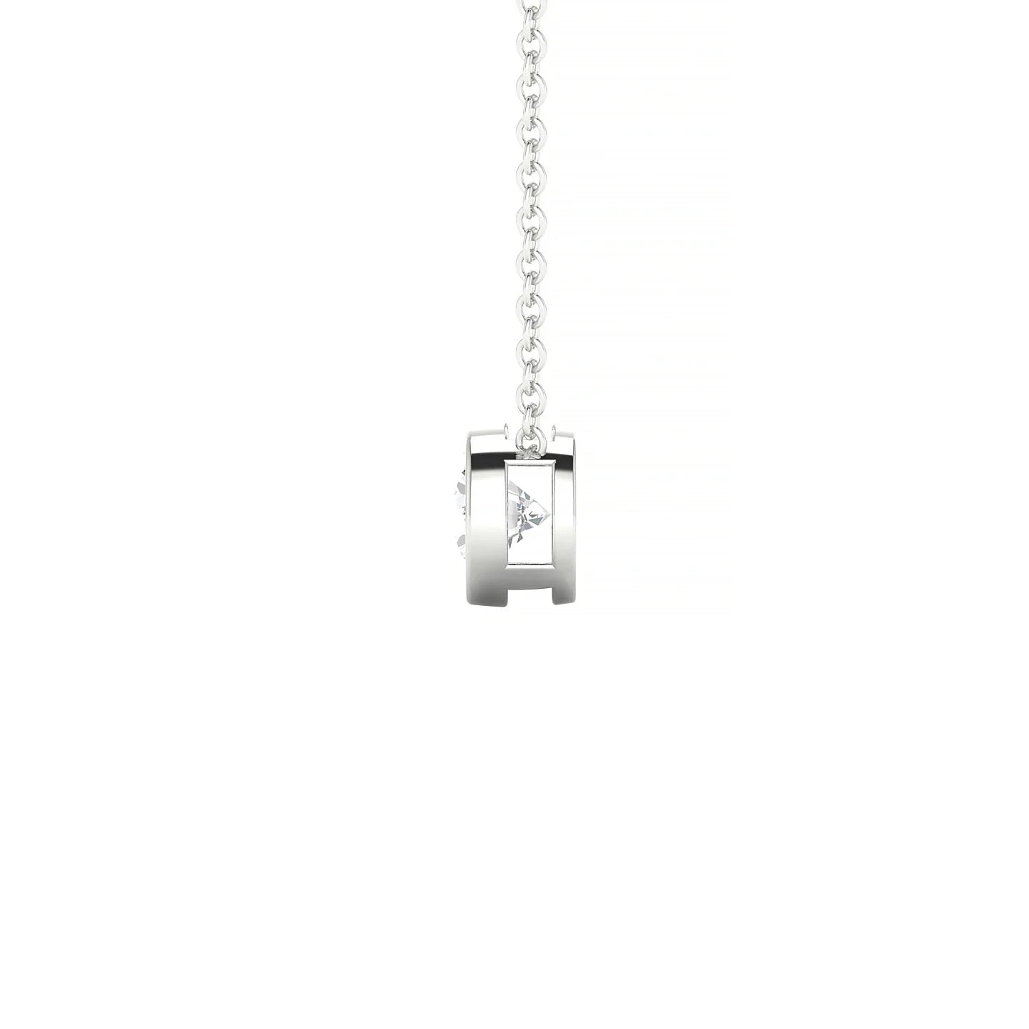 Glow | 18k White Gold 5.2 mm Round Diamond Pendant