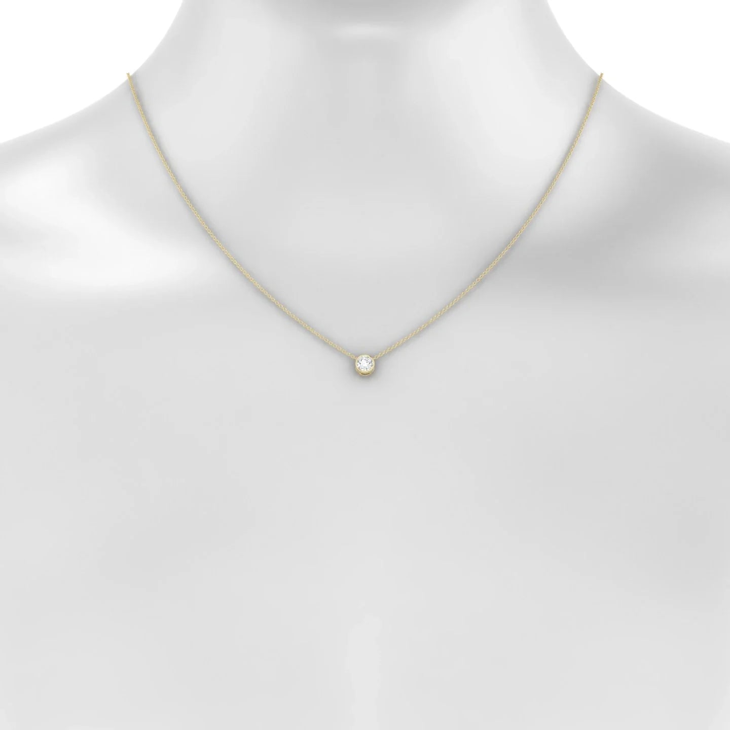 Glow | 18k Yellow Gold 5.2 mm Round Diamond Pendant