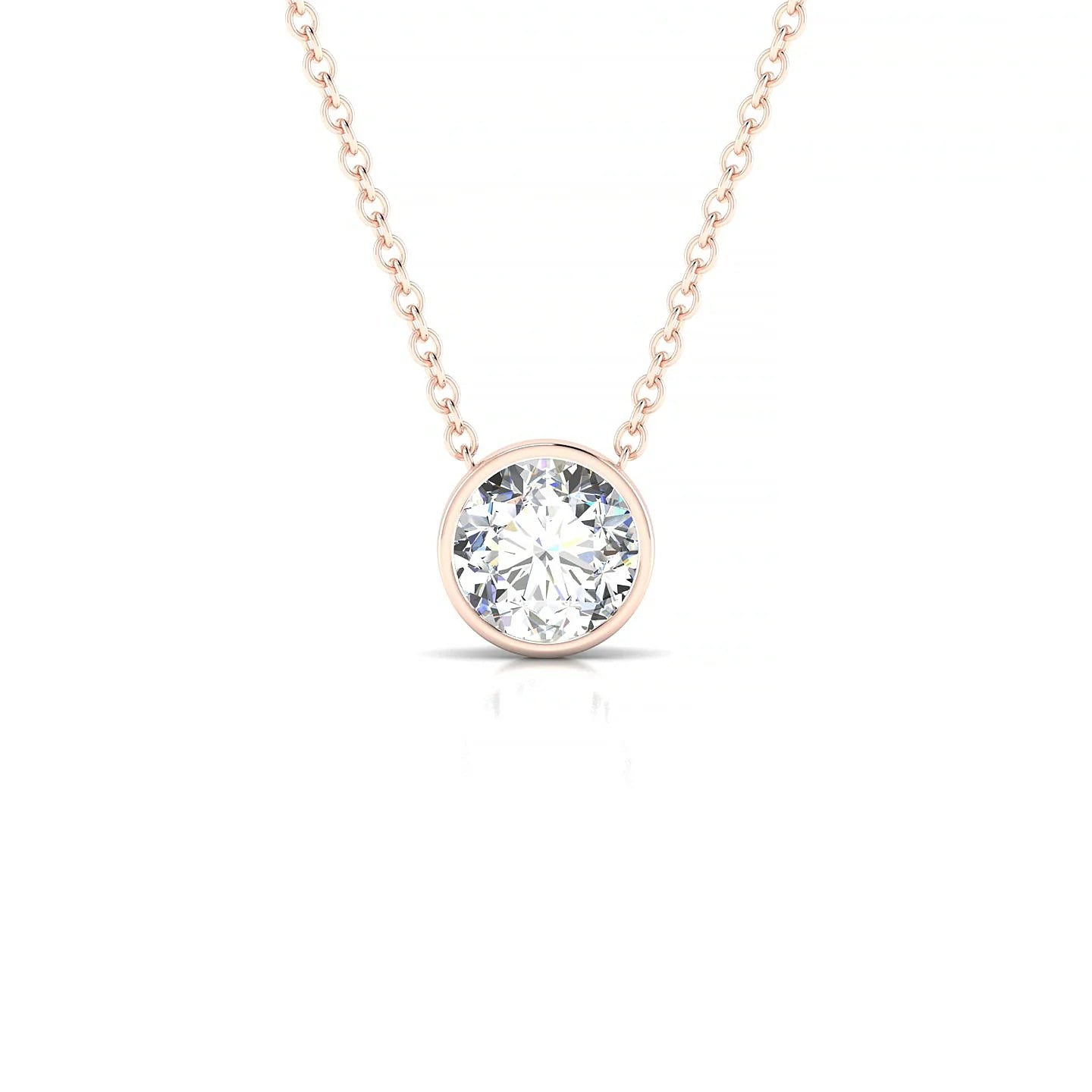 Glow | 18k Rose Gold 5.7 mm Round Diamond Pendant