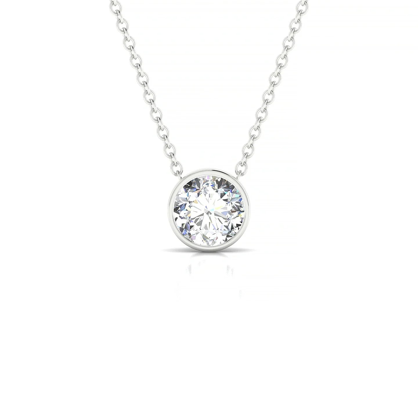 Glow | 18k White Gold 5.7 mm Round Diamond Pendant