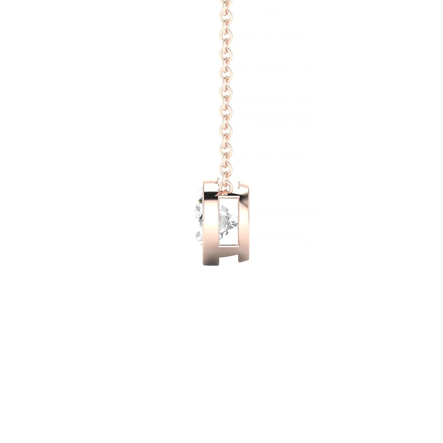 Glow | 18k Rose Gold 5.7 mm Round Diamond Pendant
