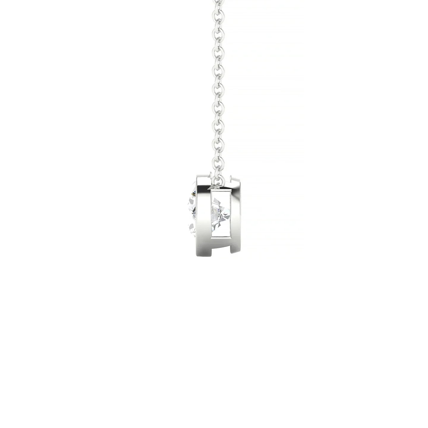 Glow | 18k White Gold 5.7 mm Round Diamond Pendant