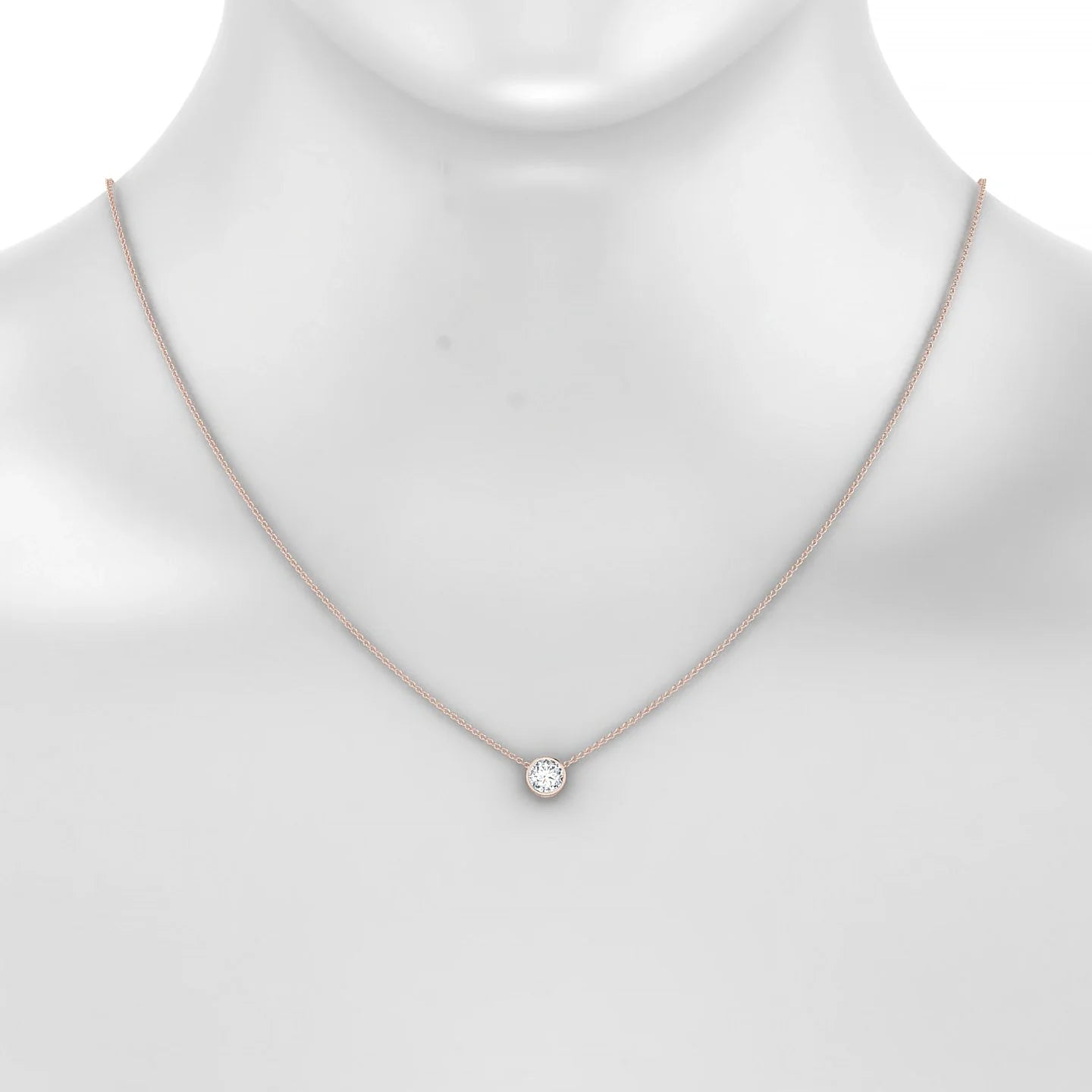 Glow | 18k Rose Gold 5.7 mm Round Diamond Pendant