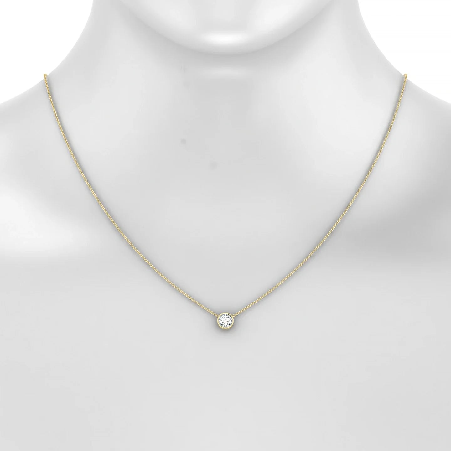 Glow | 18k Yellow Gold 5.7 mm Round Diamond Pendant
