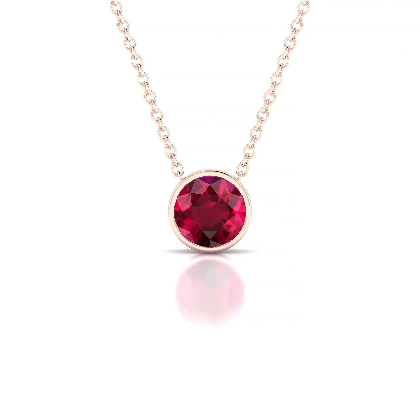 Glow | 18k Rose Gold 6 mm Round Ruby Pendant