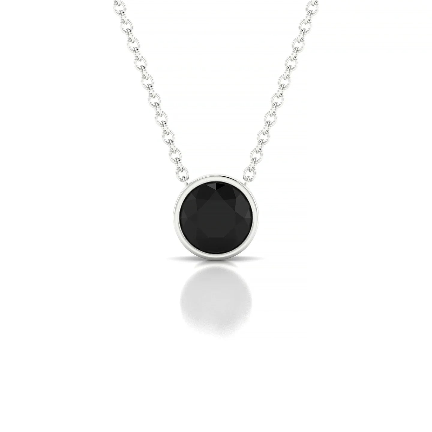 Glow | 18k White Gold 6 mm Round Black Diamond Pendant