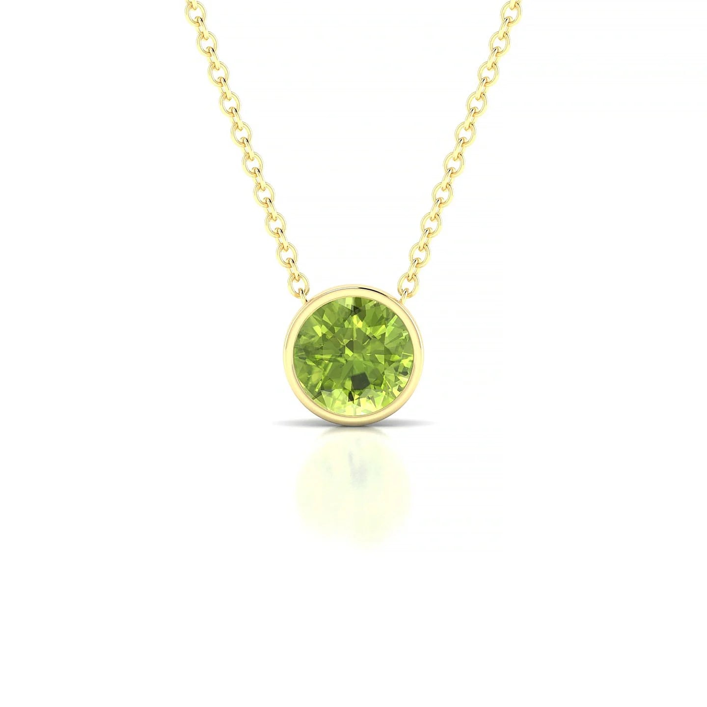 Glow | 18k Yellow Gold 6 mm Round Peridot Pendant
