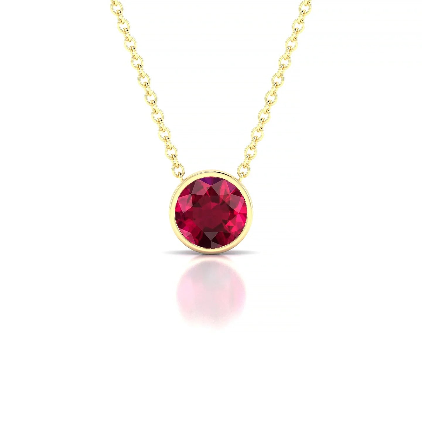 Glow | 18k Yellow Gold 6 mm Round Ruby Pendant