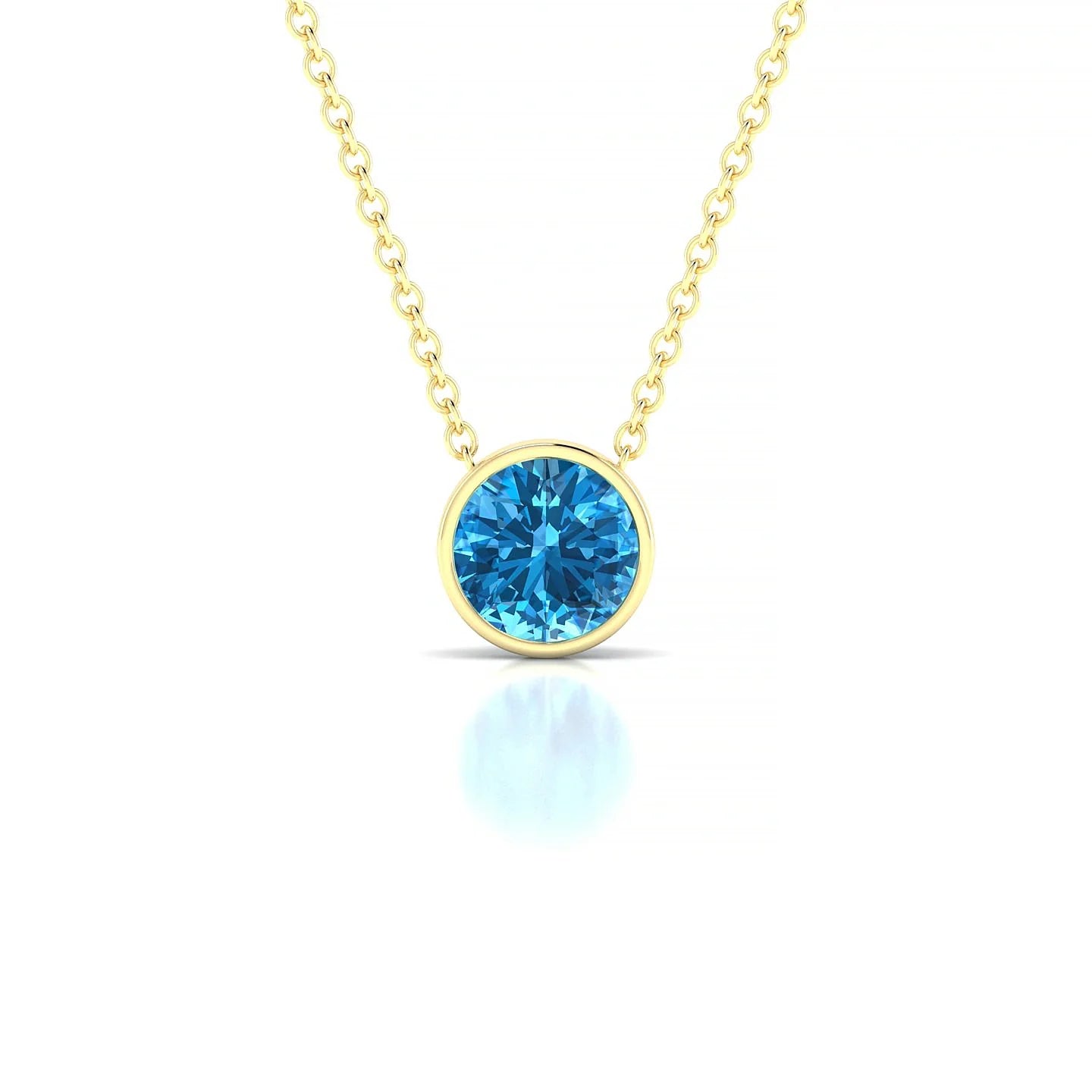 Glow | 18k Yellow Gold 6 mm Round Topaz Pendant