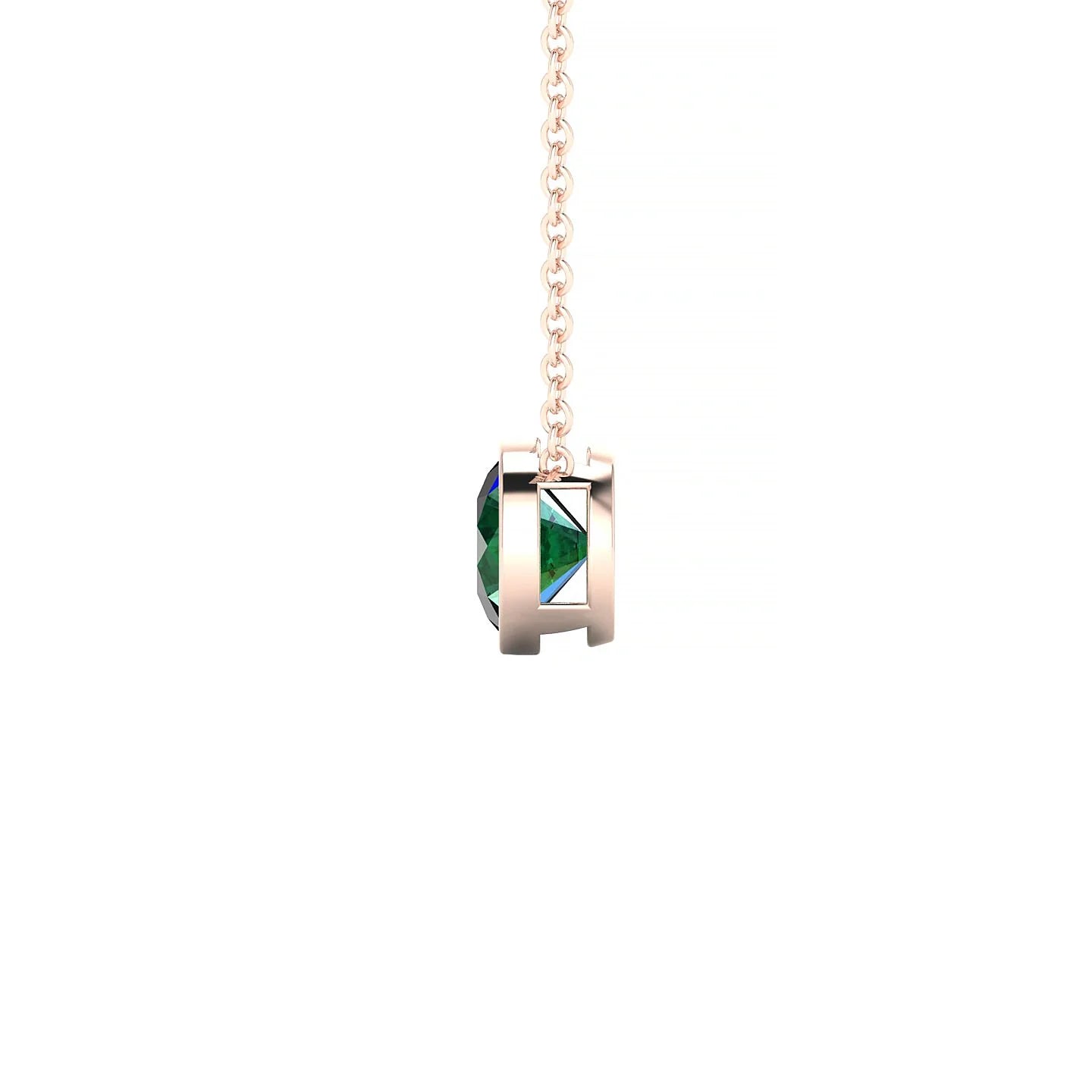 Glow | 18k Rose Gold 6 mm Round Emerald Pendant