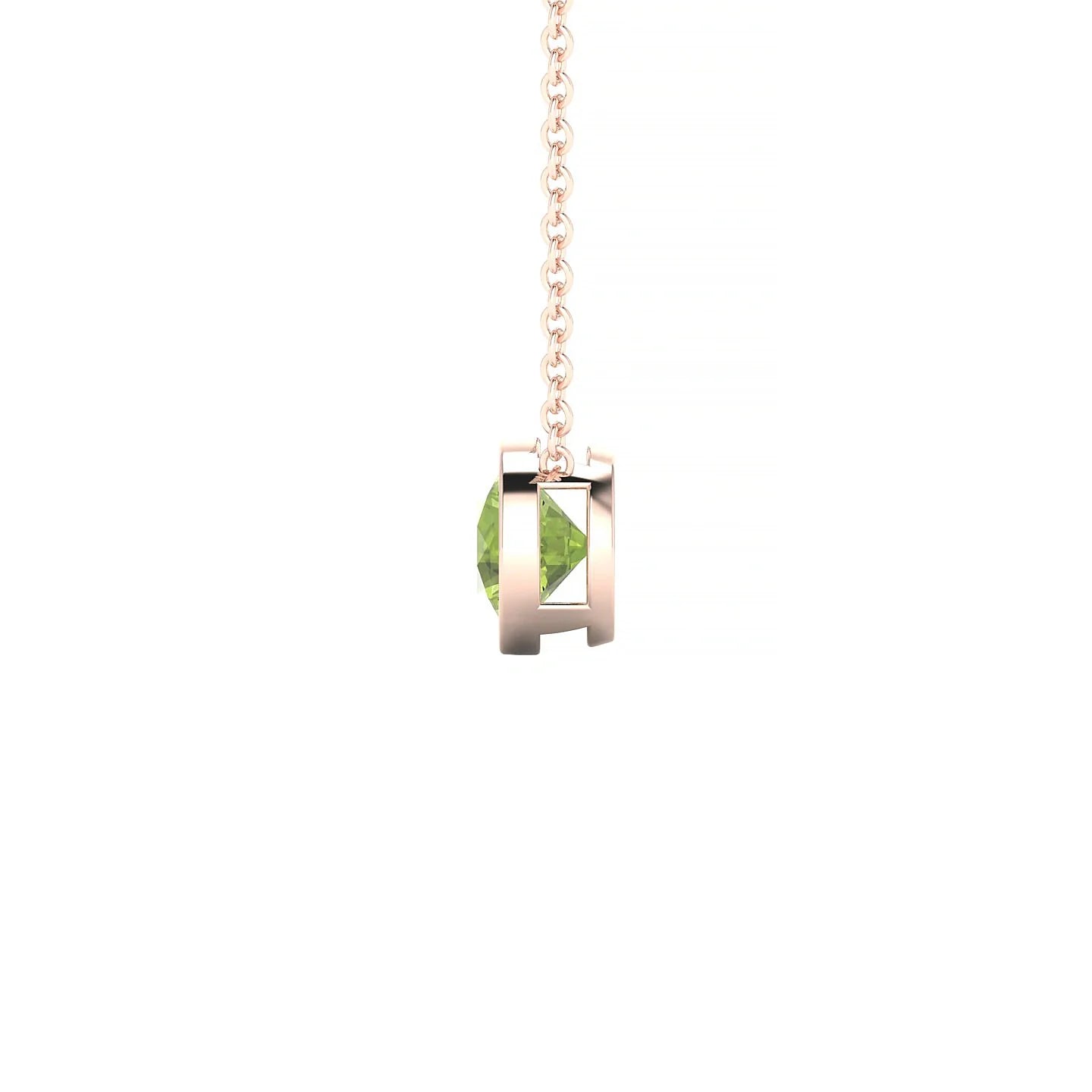 Glow | 18k Rose Gold 6 mm Round Peridot Pendant
