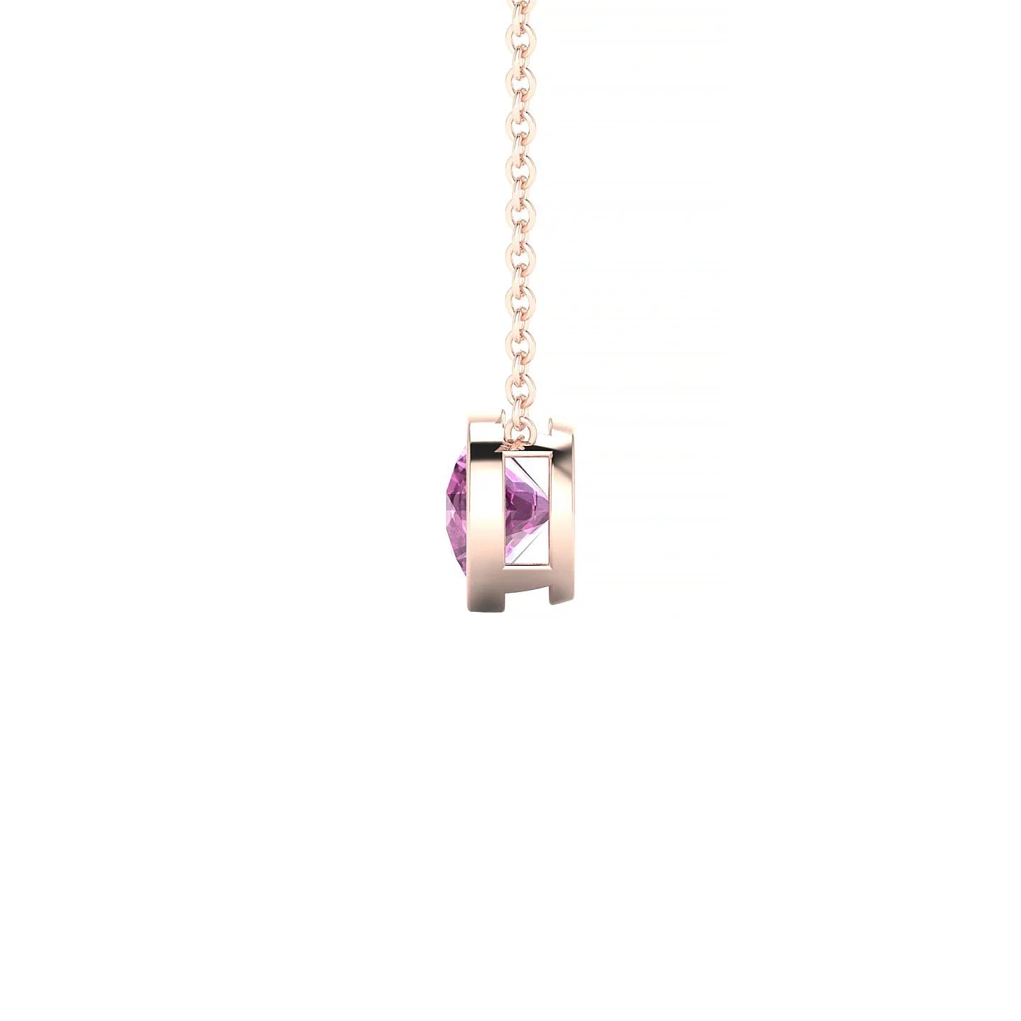 Glow | 18k Rose Gold 6 mm Round Pink Sapphire Pendant