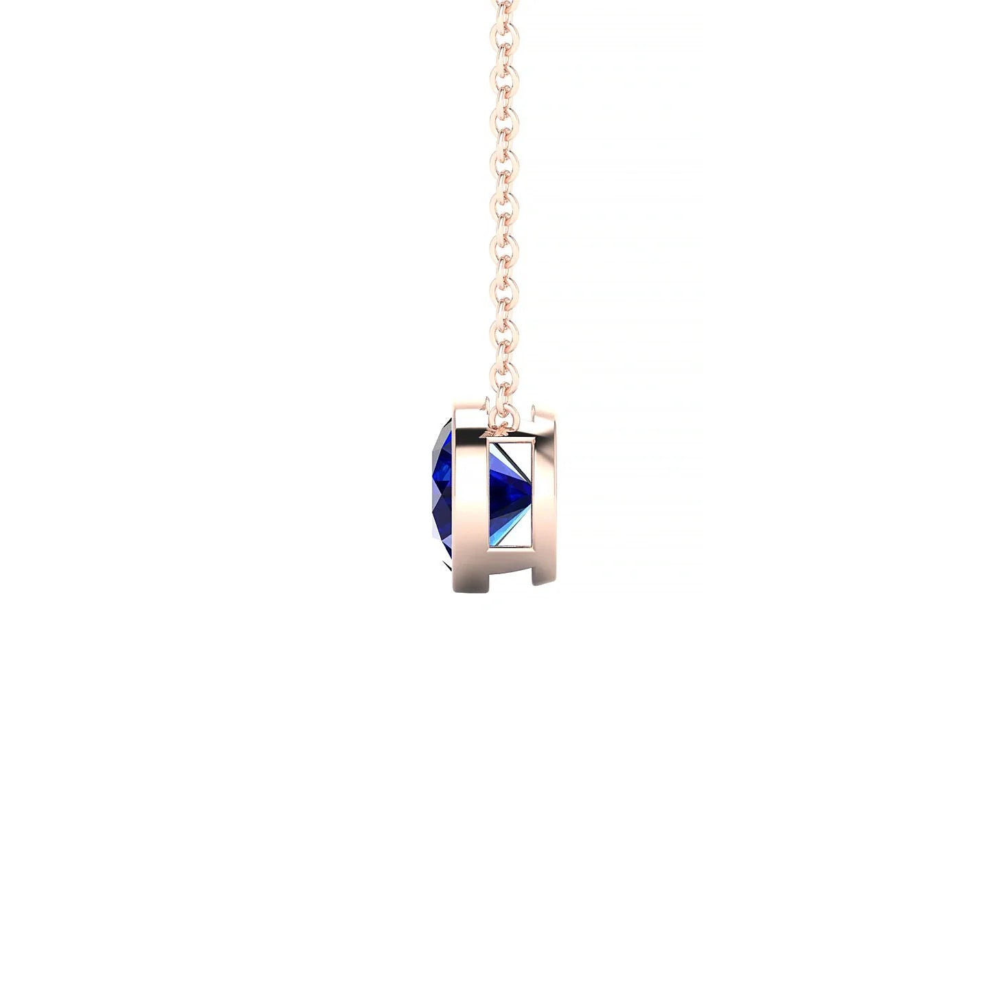 Glow | 18k Rose Gold 6 mm Round Sapphire Pendant