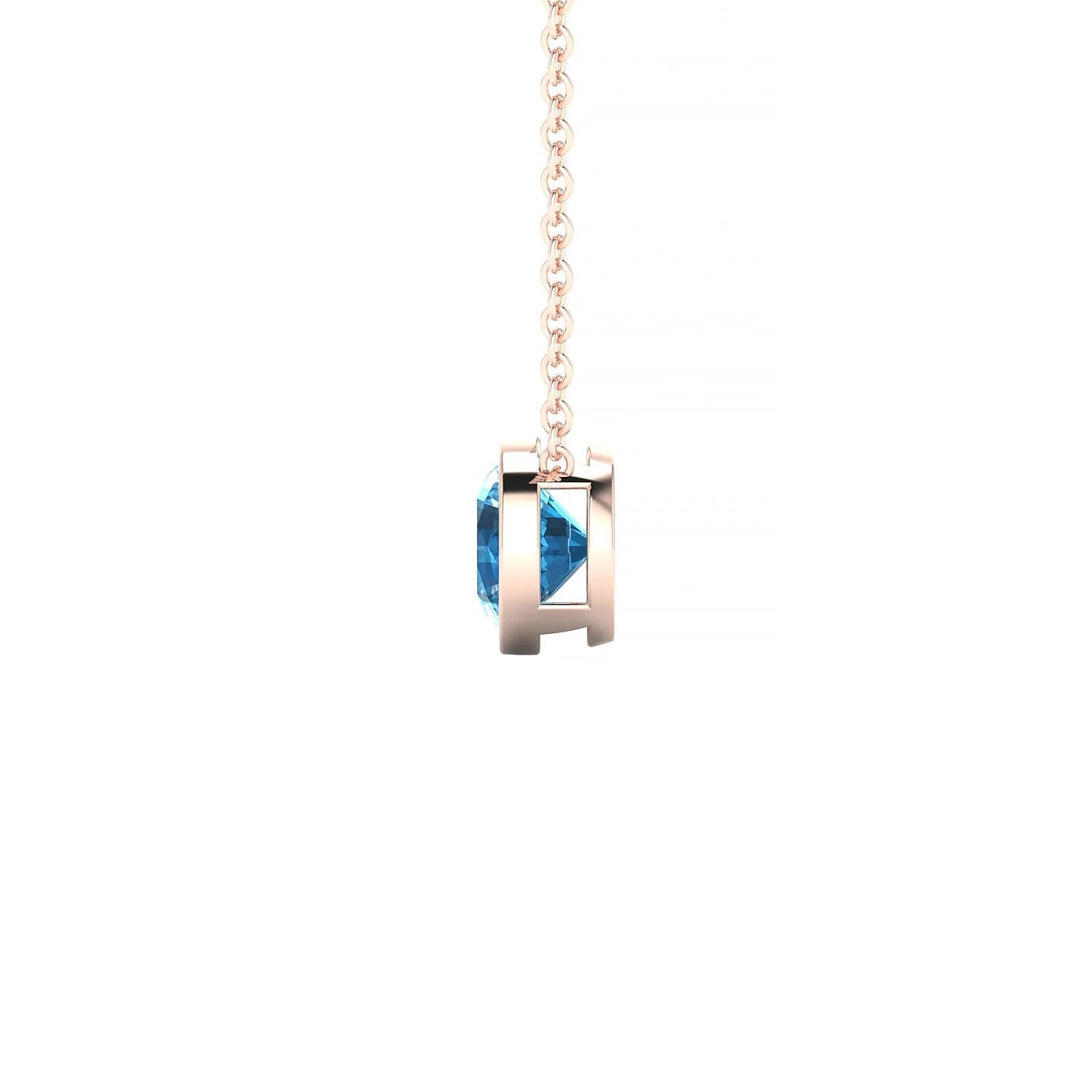 Glow | 18k Rose Gold 6 mm Round Topaz Pendant