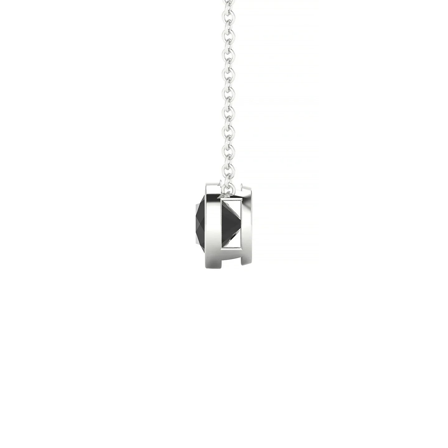 Glow | 18k White Gold 6 mm Round Black Diamond Pendant
