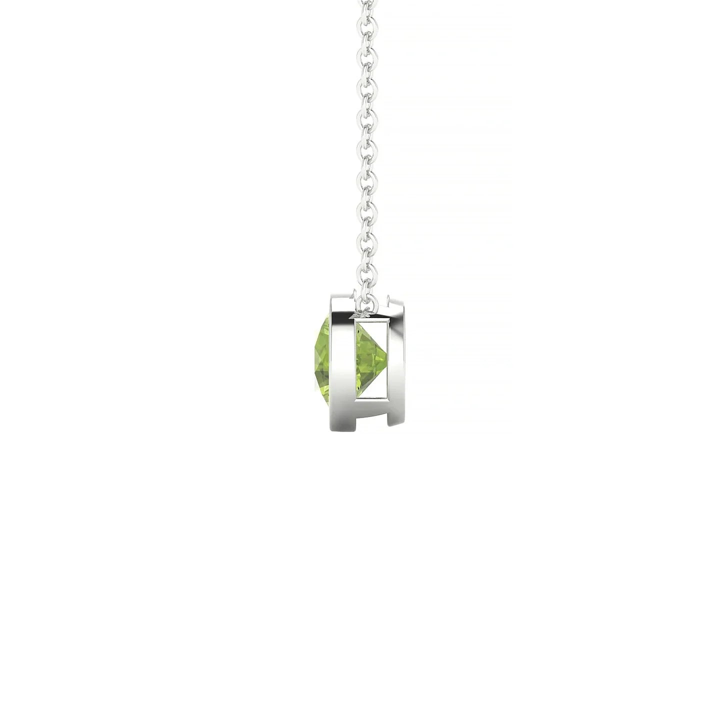 Glow | 18k White Gold 6 mm Round Peridot Pendant