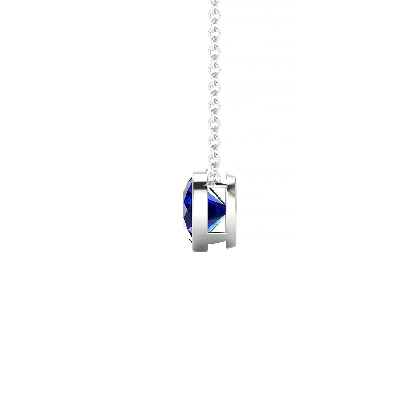 Glow | 18k White Gold 6 mm Round Sapphire Pendant
