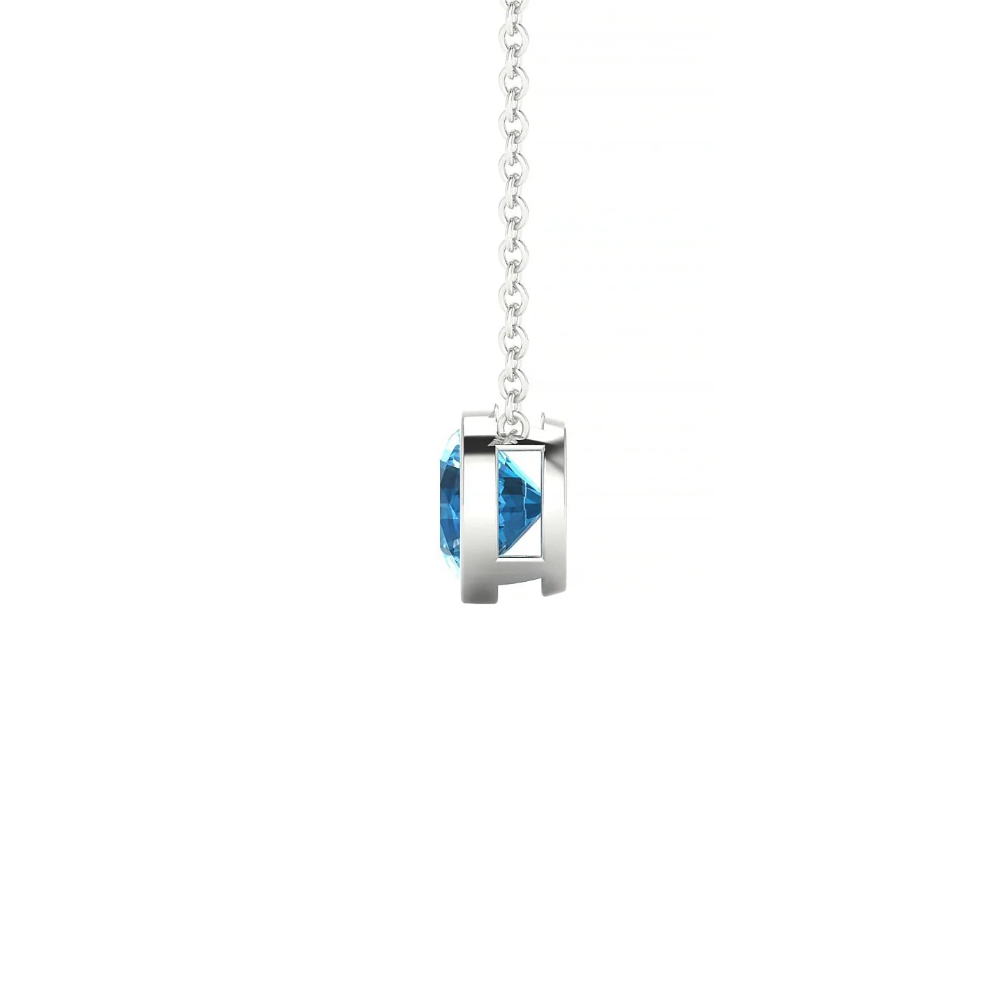 Glow | 18k White Gold 6 mm Round Topaz Pendant